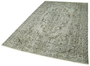 Handmade Vintage Area Rug - Overdyed Wool Rug | 5x9 Grey Cotton Wool Carpet