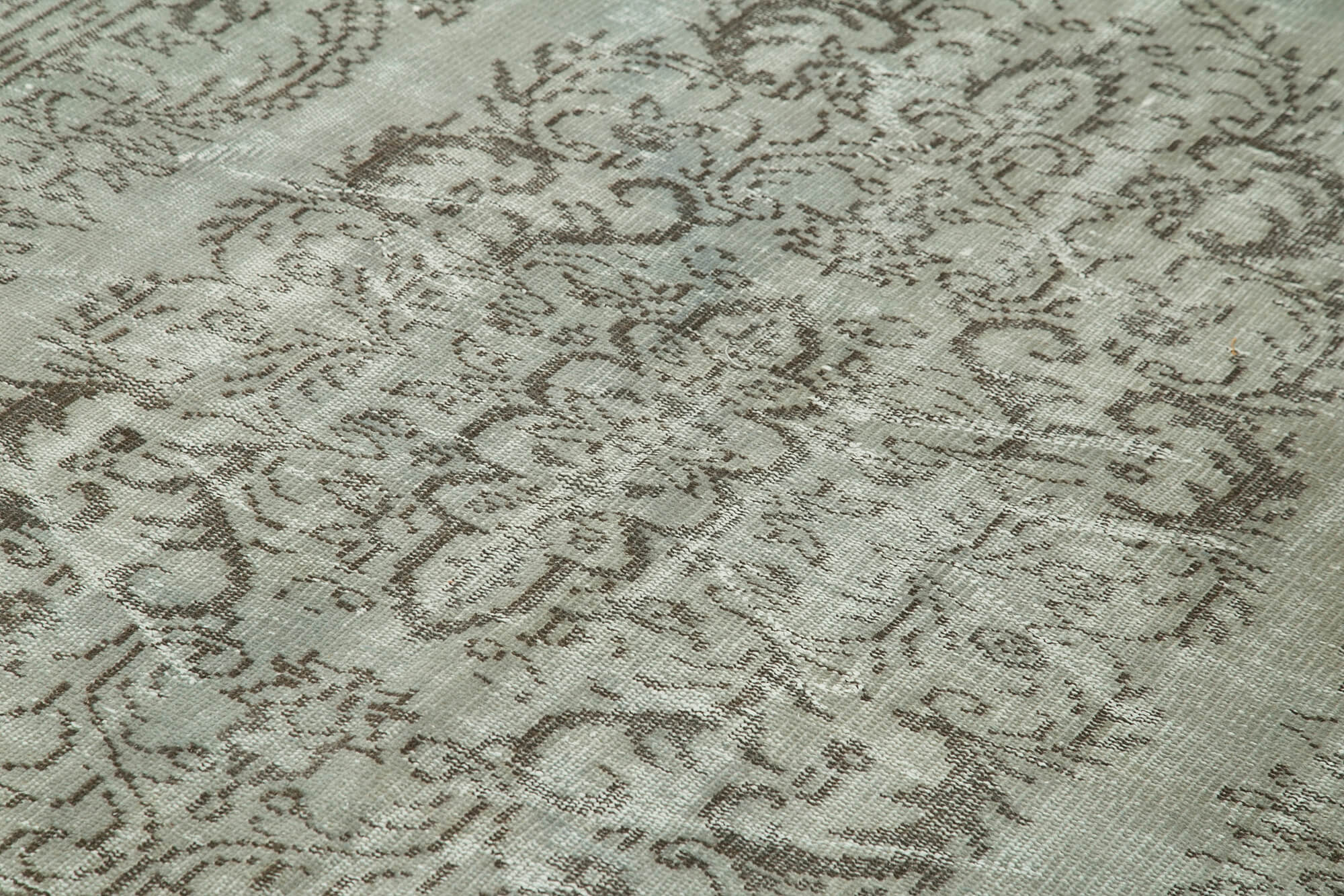 Handmade Vintage Area Rug - Overdyed Wool Rug | 5x9 Grey Cotton Wool Carpet