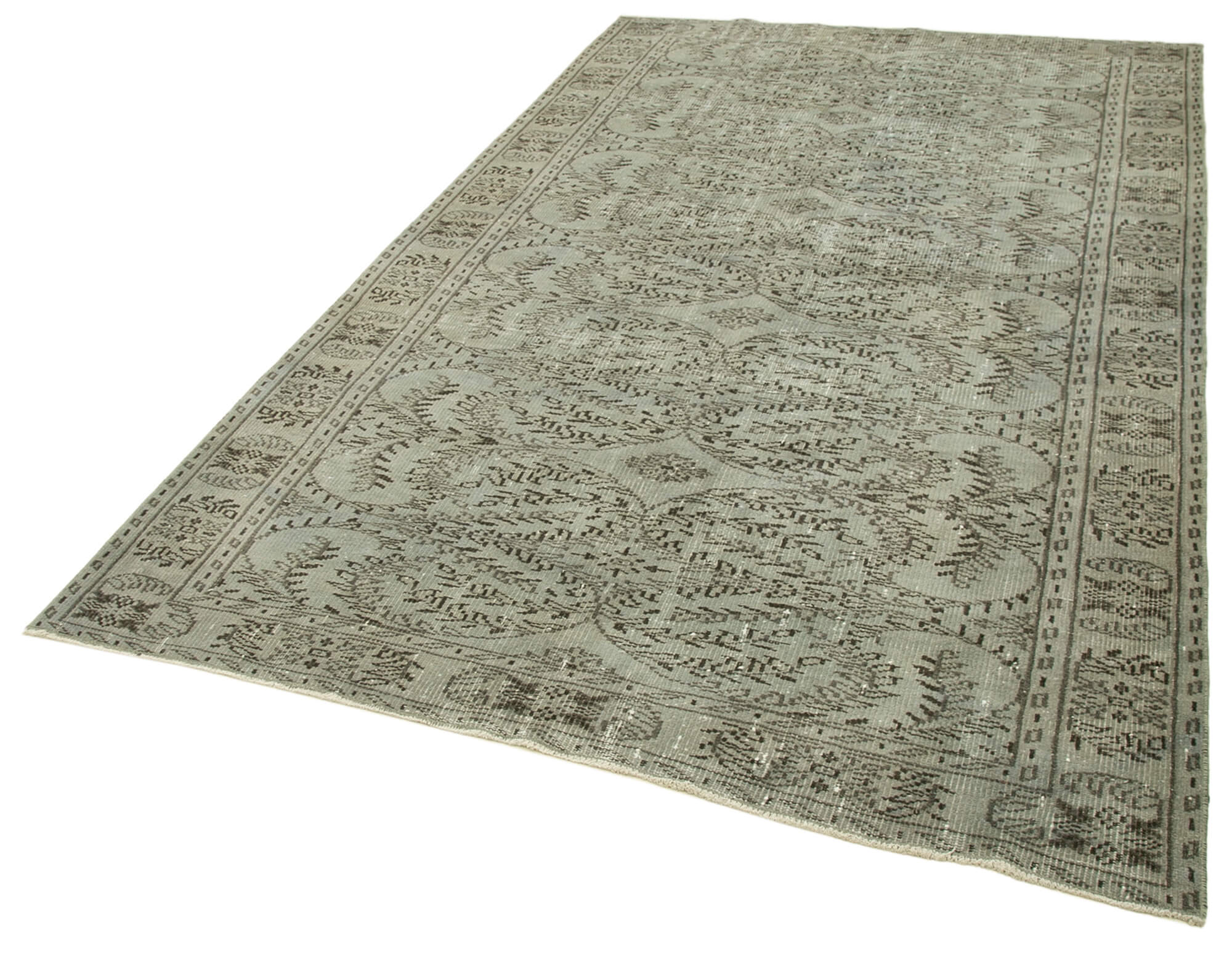 Vintage Wool Area Rug - Handmade Overdyed Turkish Hand Knotted Carpet 5'8" x 9'5"