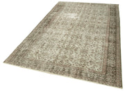 Vintage Wool Area Rug - Handmade Cotton Rug Overdyed Grey Carpet 5'6''x8'8''