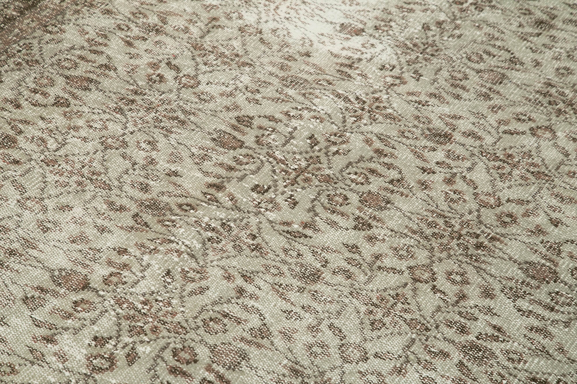 Vintage Wool Area Rug - Handmade Cotton Rug Overdyed Grey Carpet 5'6''x8'8''