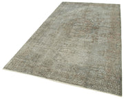 Handmade Vintage Area Rug – Overdyed Vintage Rug | Grey Cotton Wool Blend 5'4''x9'4''