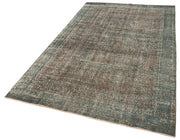 Vintage Handmade Area Rug – Overdyed Grey Turkish Carpet 5'2'' x 8'5'' Boho Style