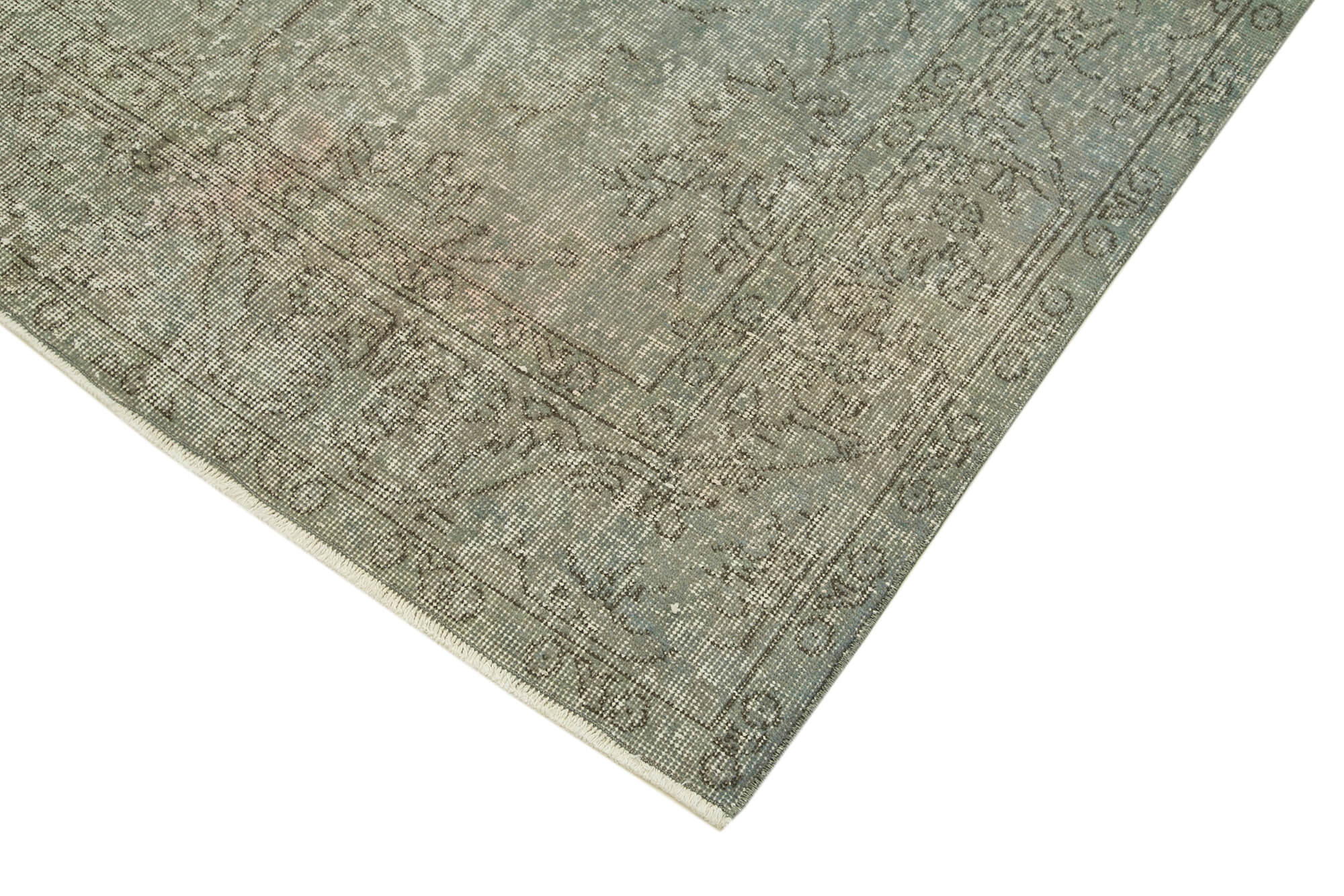 Vintage Area Rug - Handmade Wool Rug Overdyed Blue Cotton Wool Carpet 5'1''x8'8''
