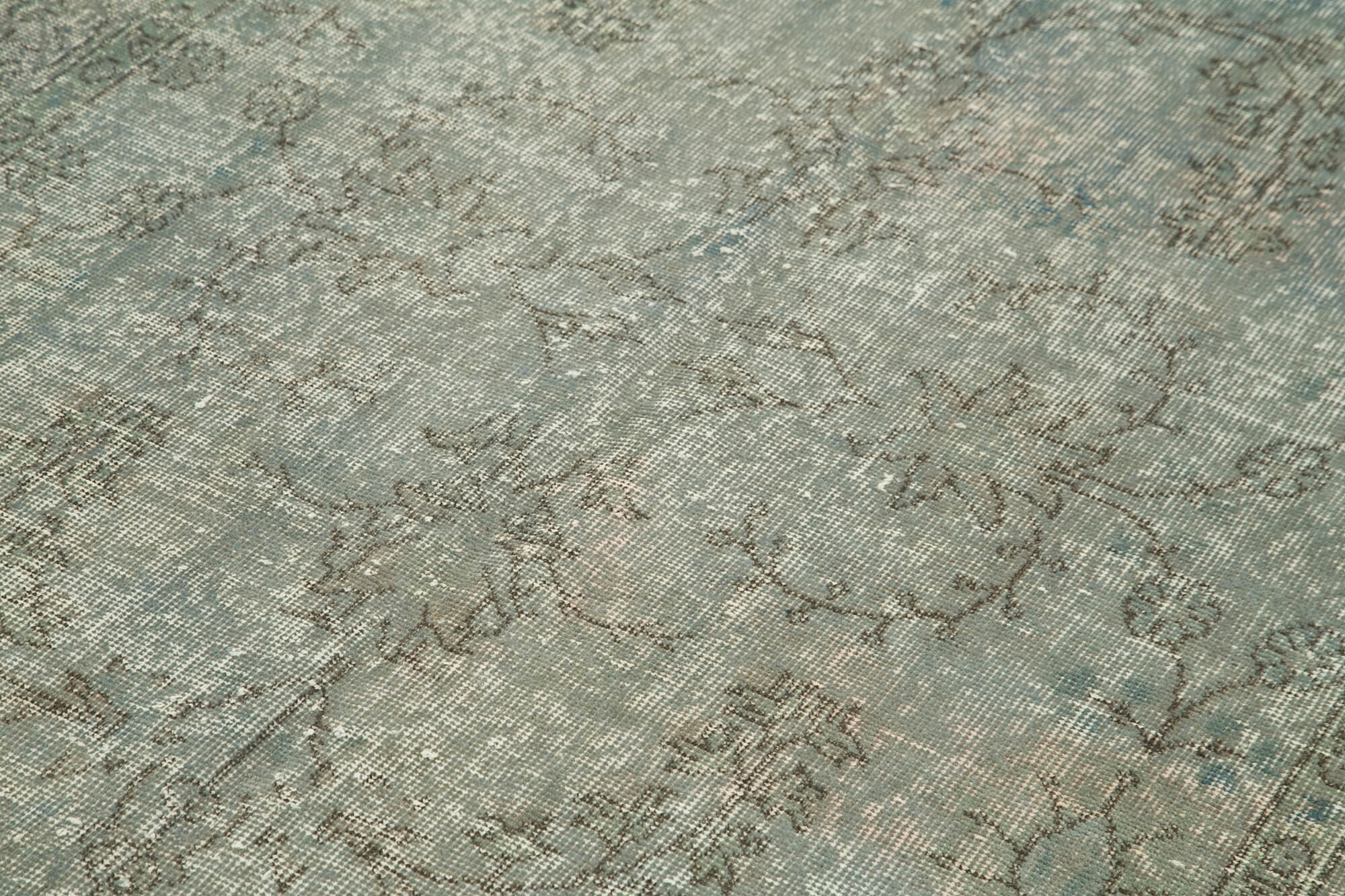 Vintage Area Rug - Handmade Wool Rug Overdyed Blue Cotton Wool Carpet 5'1''x8'8''