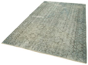 Vintage Blue Area Rug - Handmade Wool Rug Overdyed Turkish Carpet 5'8''x8'11''