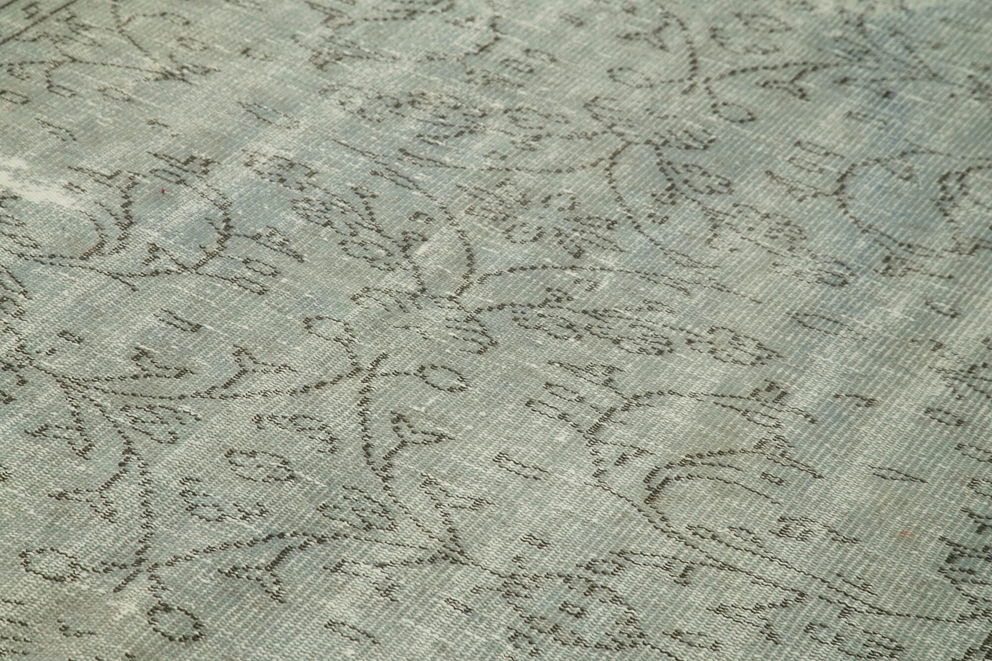 Vintage Blue Area Rug - Handmade Wool Rug Overdyed Turkish Carpet 5'8''x8'11''