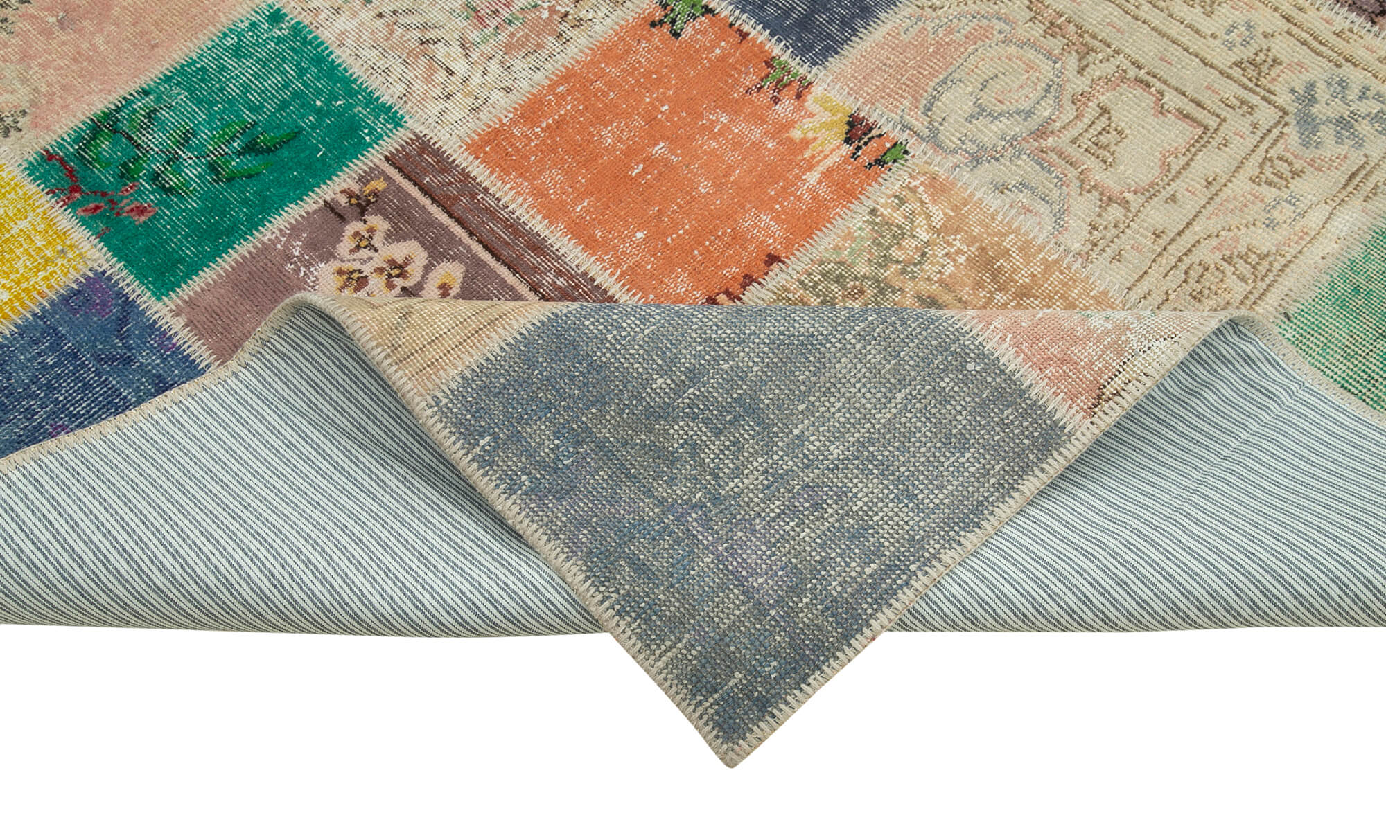 Handmade Patchwork Rug - Kirk Yama Pink Cotton Wool Area Rug 6'9''x9'9''