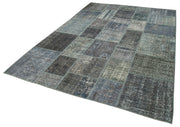 Handmade Patchwork Rug - Kirk Yama Grey Cotton Wool Area Rug 6'9''x9'11''