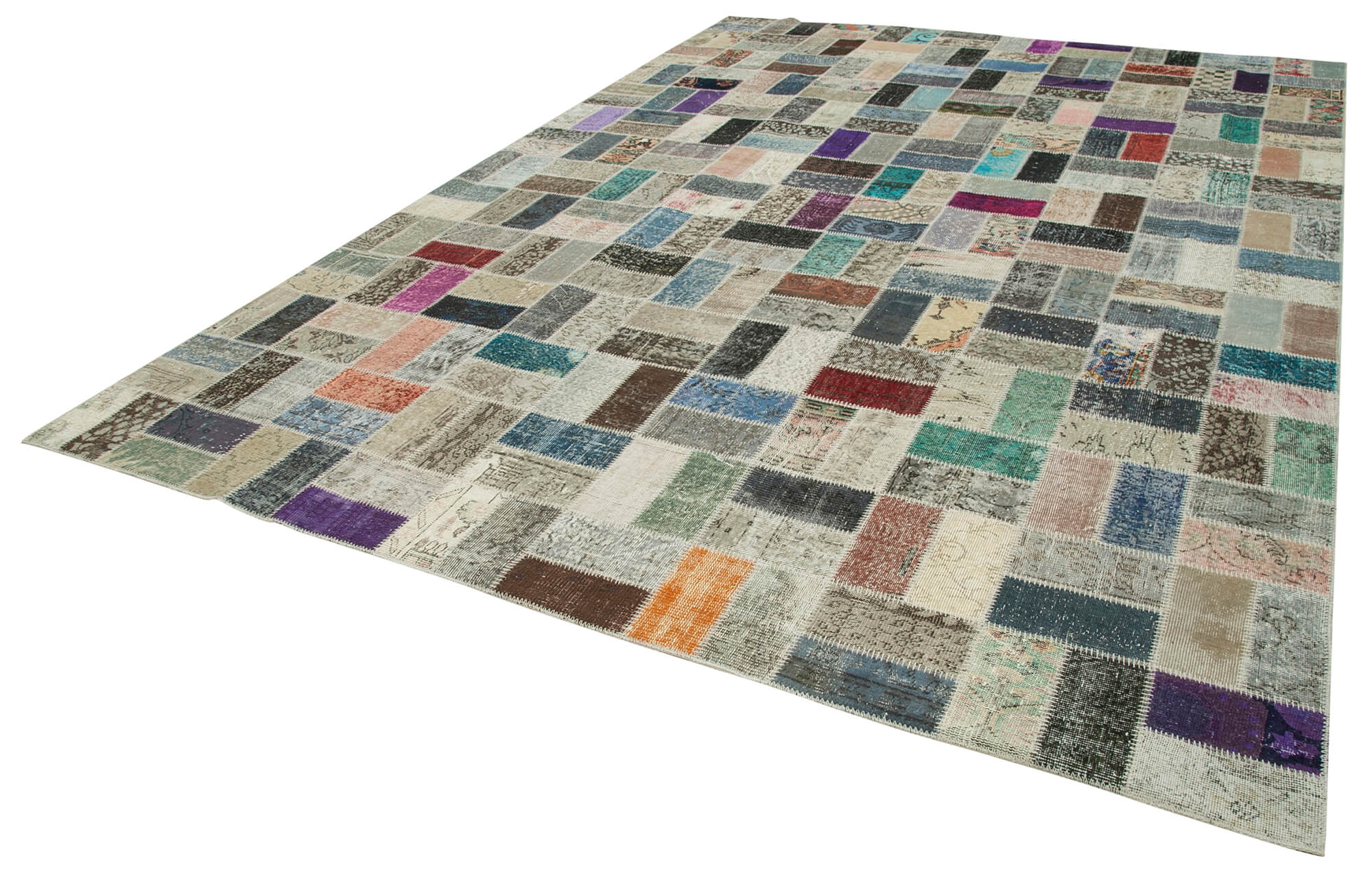 Handmade Patchwork Rug | Large Handmade Rug Cotton Wool Soft Wool Carpet 9'9''x13'7''