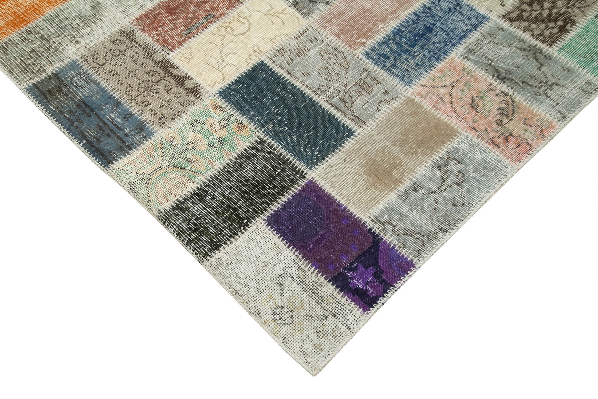 Handmade Patchwork Rug | Large Handmade Rug Cotton Wool Soft Wool Carpet 9'9''x13'7''