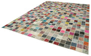 Handmade Patchwork Rug - Pink Patchwork Carpet | Turkish Hand Knotted Cotton Wool Rug