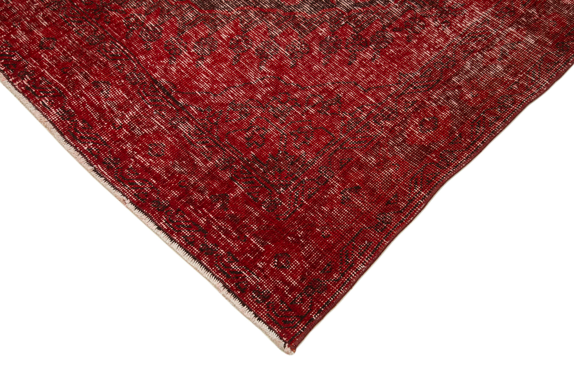 Handmade Wool Area Rug – Red Vintage Cotton Turkish Hand Knotted Carpet 4'11''x11'10''
