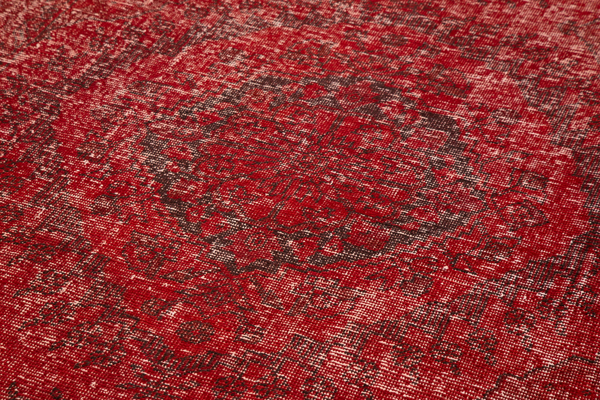 Handmade Wool Area Rug – Red Vintage Cotton Turkish Hand Knotted Carpet 4'11''x11'10''