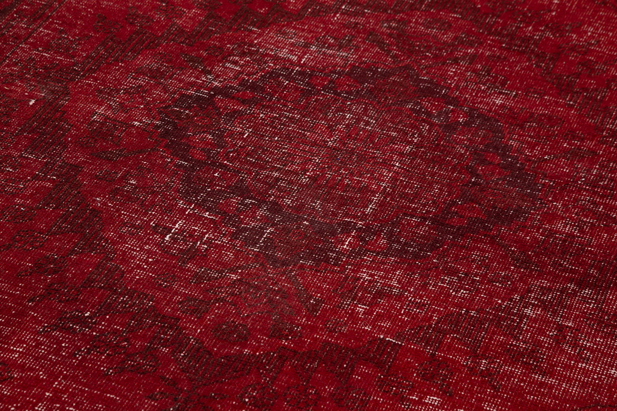 Handmade Wool Area Rug – Zile Red Vintage Cotton Rug 4'9'' x 12'3'' – Durable Soft Textured