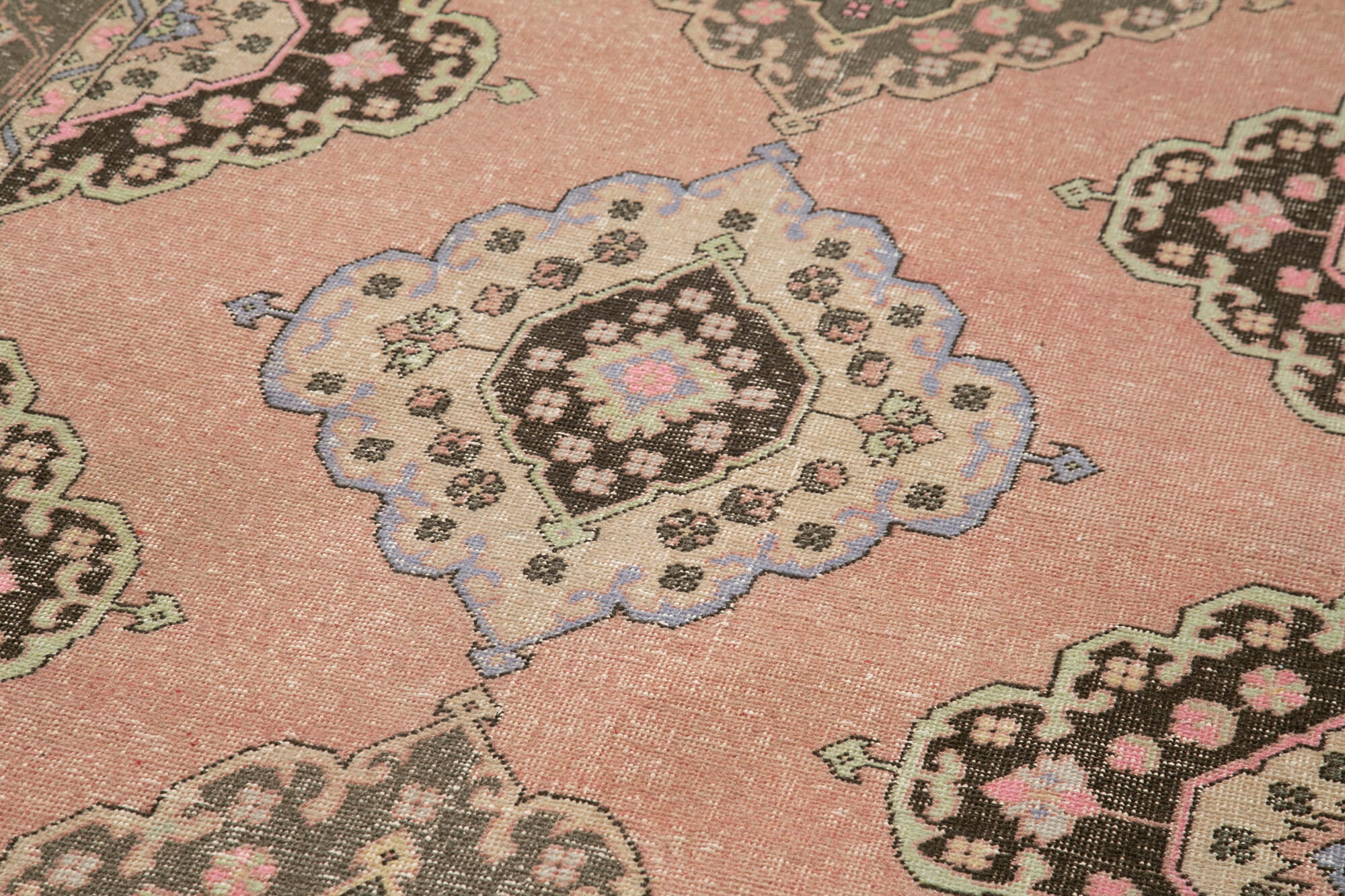Handmade Wool Area Rug – Beige Vintage Cotton Rug | Durable Cotton Weave, Soft Wool Carpet 4'9''x12'10''