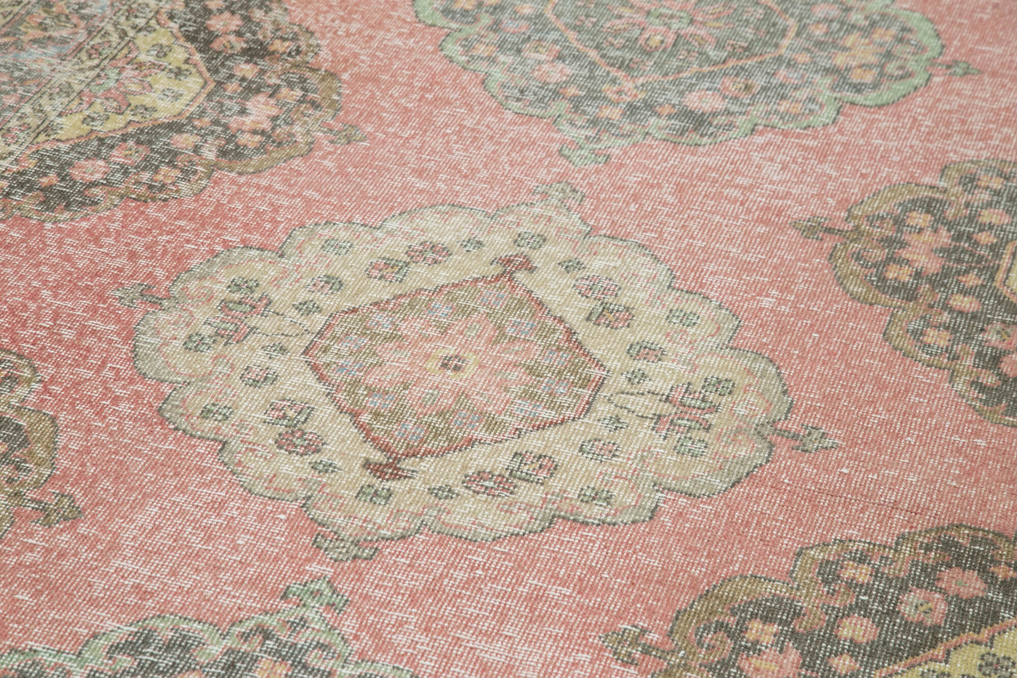 Vintage Cotton Wool Rug – Handmade Area Rug 4'10'' x 13'2'' Beige Classic Style