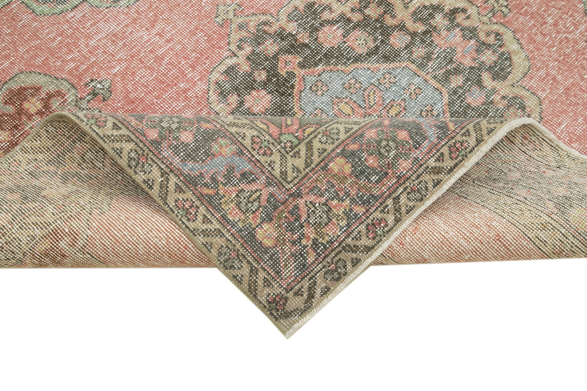 Vintage Cotton Wool Rug – Handmade Area Rug 4'10'' x 13'2'' Beige Classic Style