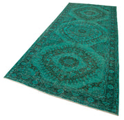 Vintage Wool Area Rug - Handmade Cotton Wool Blend Rug, Turquoise Bohemian Style