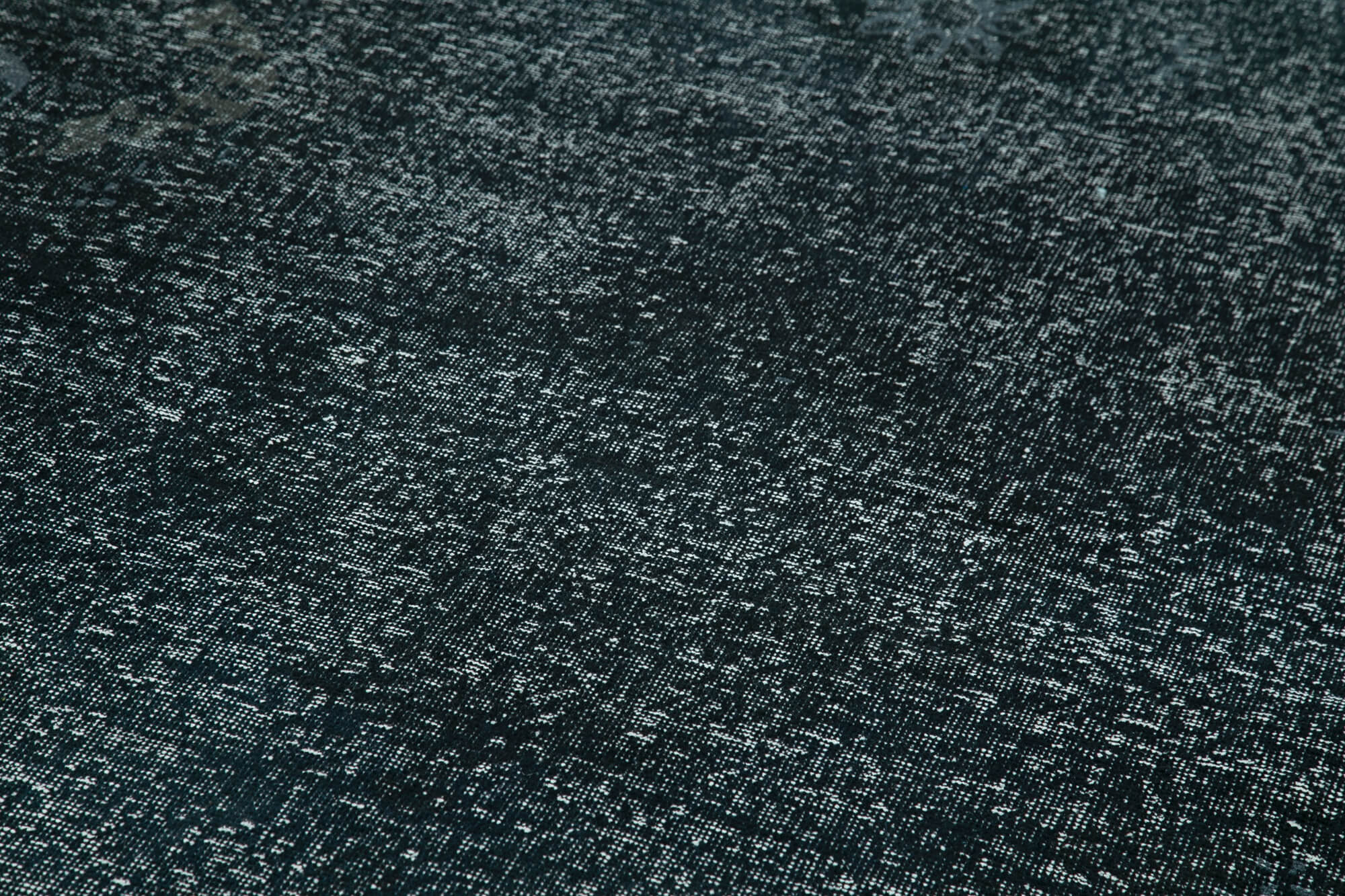 Handmade Vintage Area Rug – Black 4'8'' x 12'8'' Cotton Wool Carpet | Rustic Turkish Floor Covering