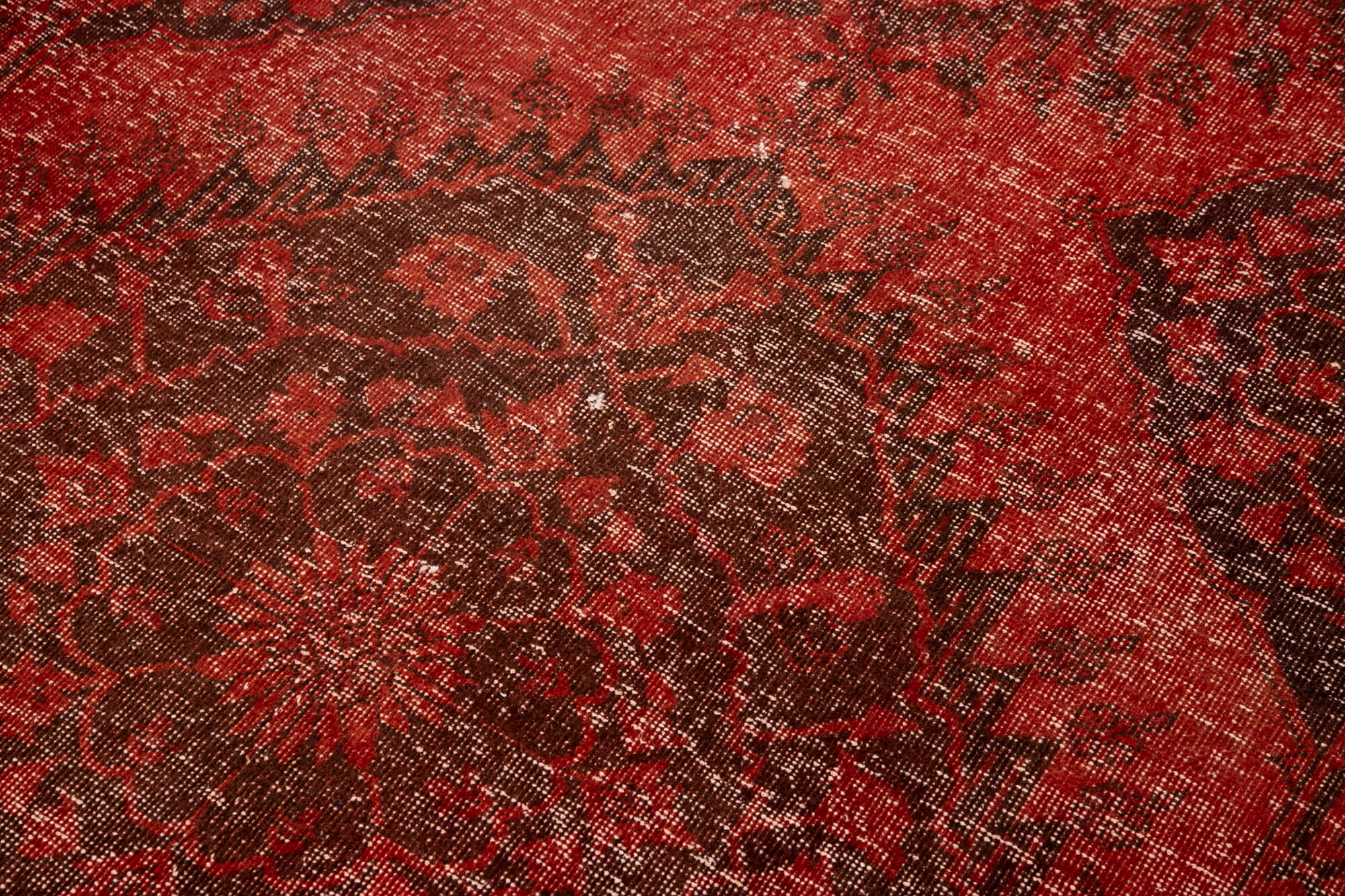 Vintage Wool Area Rug - Red Handmade Cotton Wool Rug 4x12, Turkish Hand Knotted Carpet