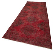 Handmade Wool Area Rug – Vintage Cotton Rug With Red Wool Carpet, 4'7''x13'1''
