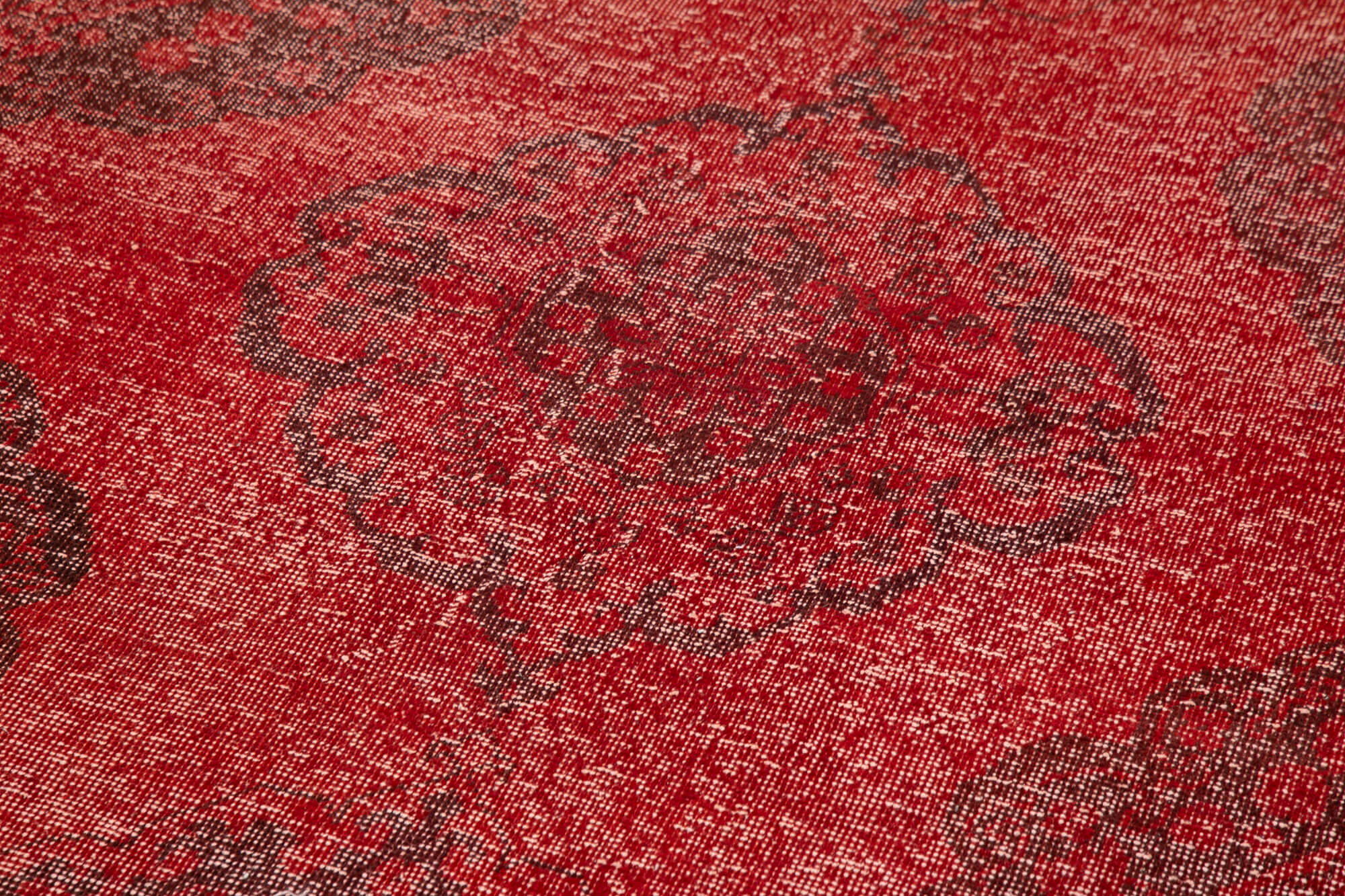 Handmade Wool Area Rug – Vintage Cotton Rug With Red Wool Carpet, 4'7''x13'1''