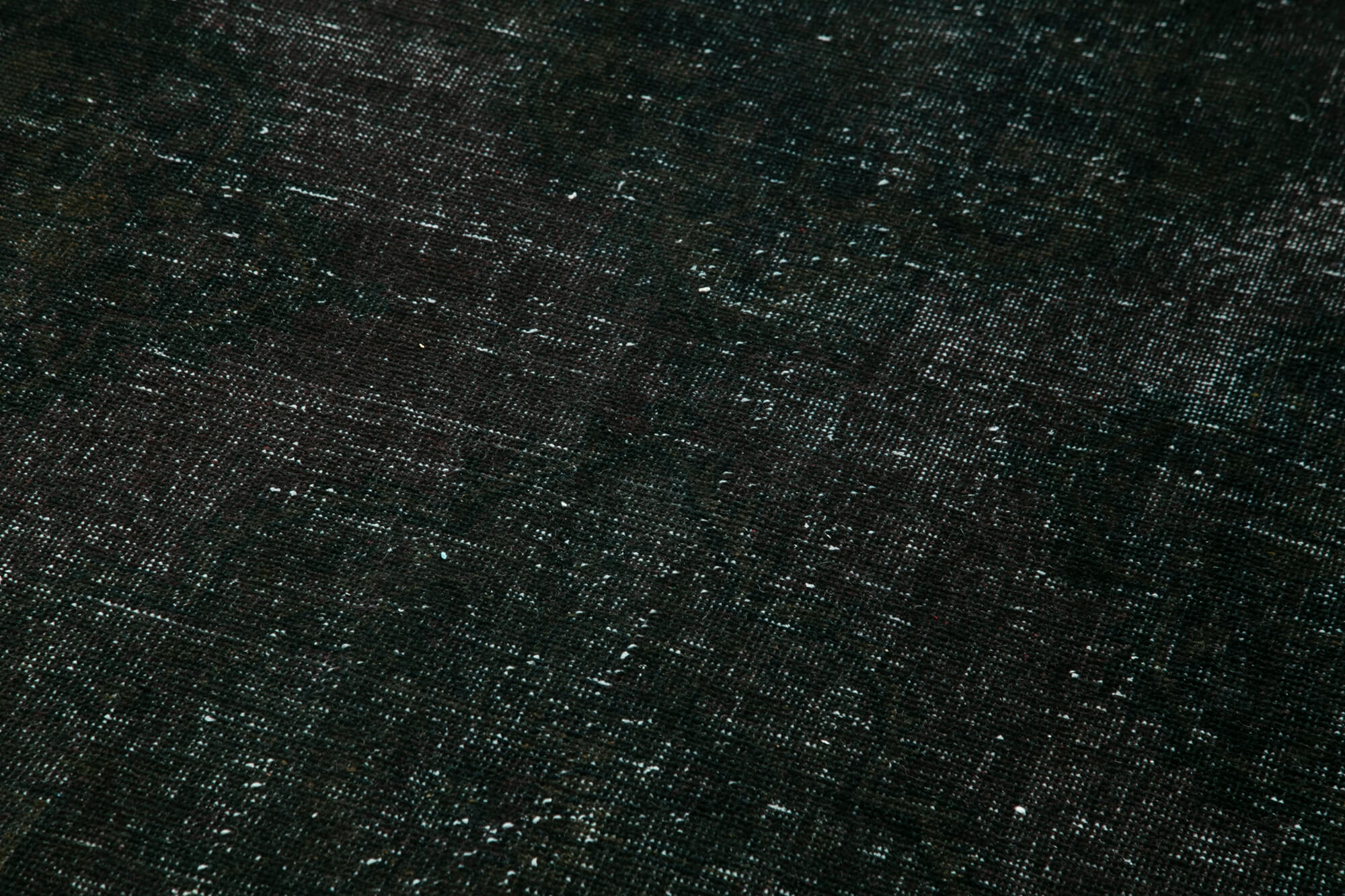 Handmade Vintage Area Rug - Black Cotton Wool Rug 4'10''x12'6'' | Turkish Hand Knotted
