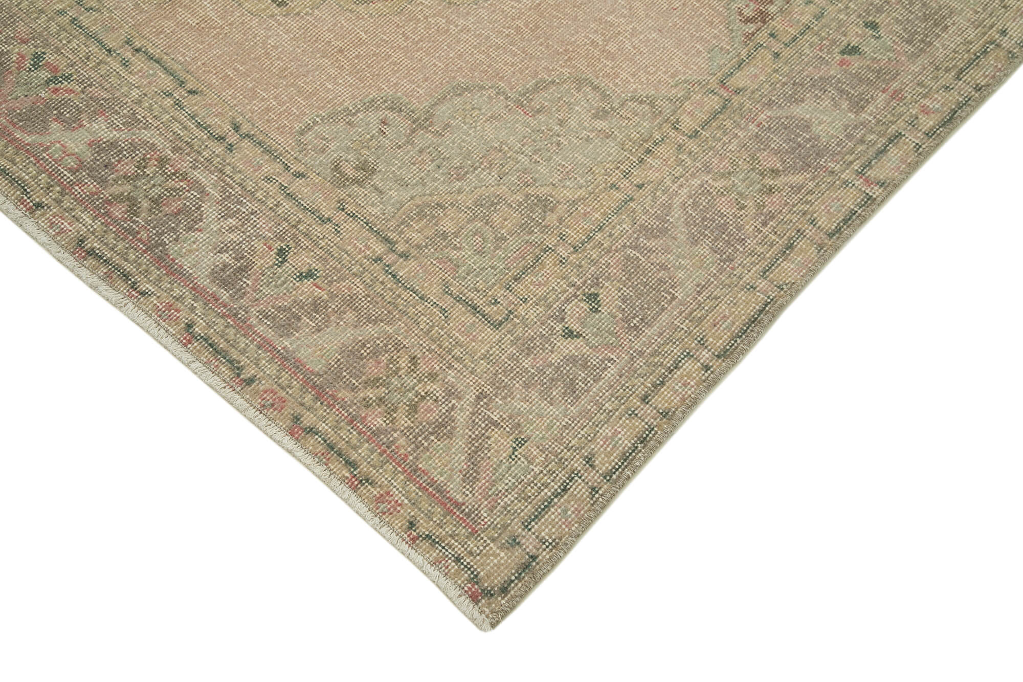 Handmade Vintage Area Rug - Zile Beige Cotton Wool Rug 4'9'' x 12'11'' Soft Floor Carpet