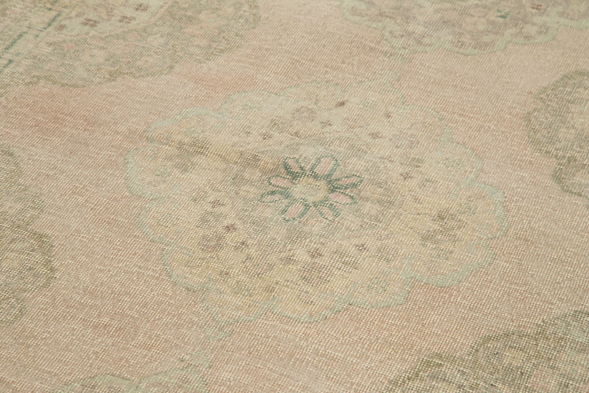 Handmade Vintage Area Rug - Zile Beige Cotton Wool Rug 4'9'' x 12'11'' Soft Floor Carpet