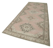 Handmade Vintage Area Rug - Beige Cotton Wool Turkish Hand Knotted Carpet 4'11" x 12'7"