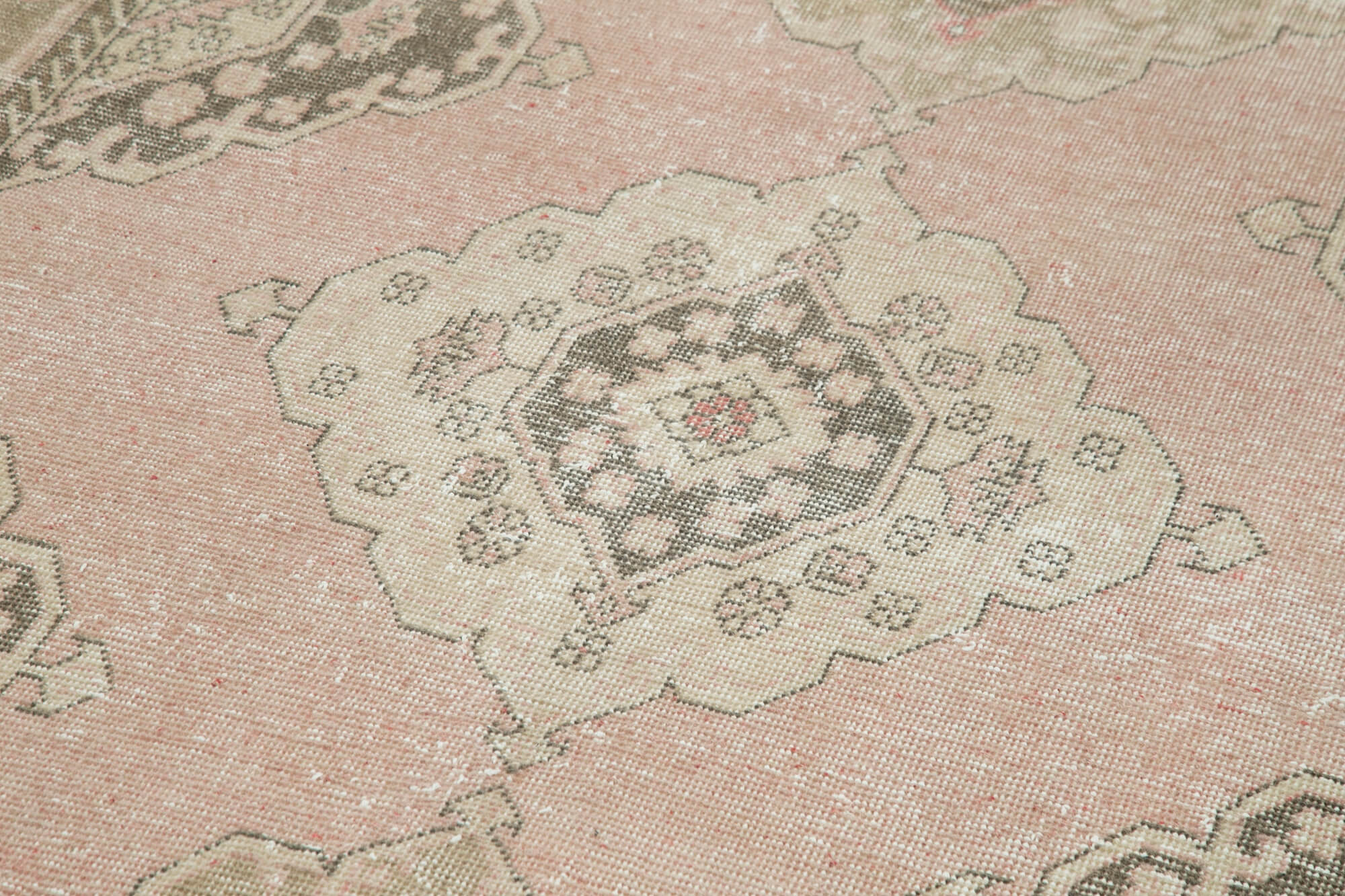 Handmade Vintage Area Rug - Beige Cotton Wool Turkish Hand Knotted Carpet 4'11" x 12'7"