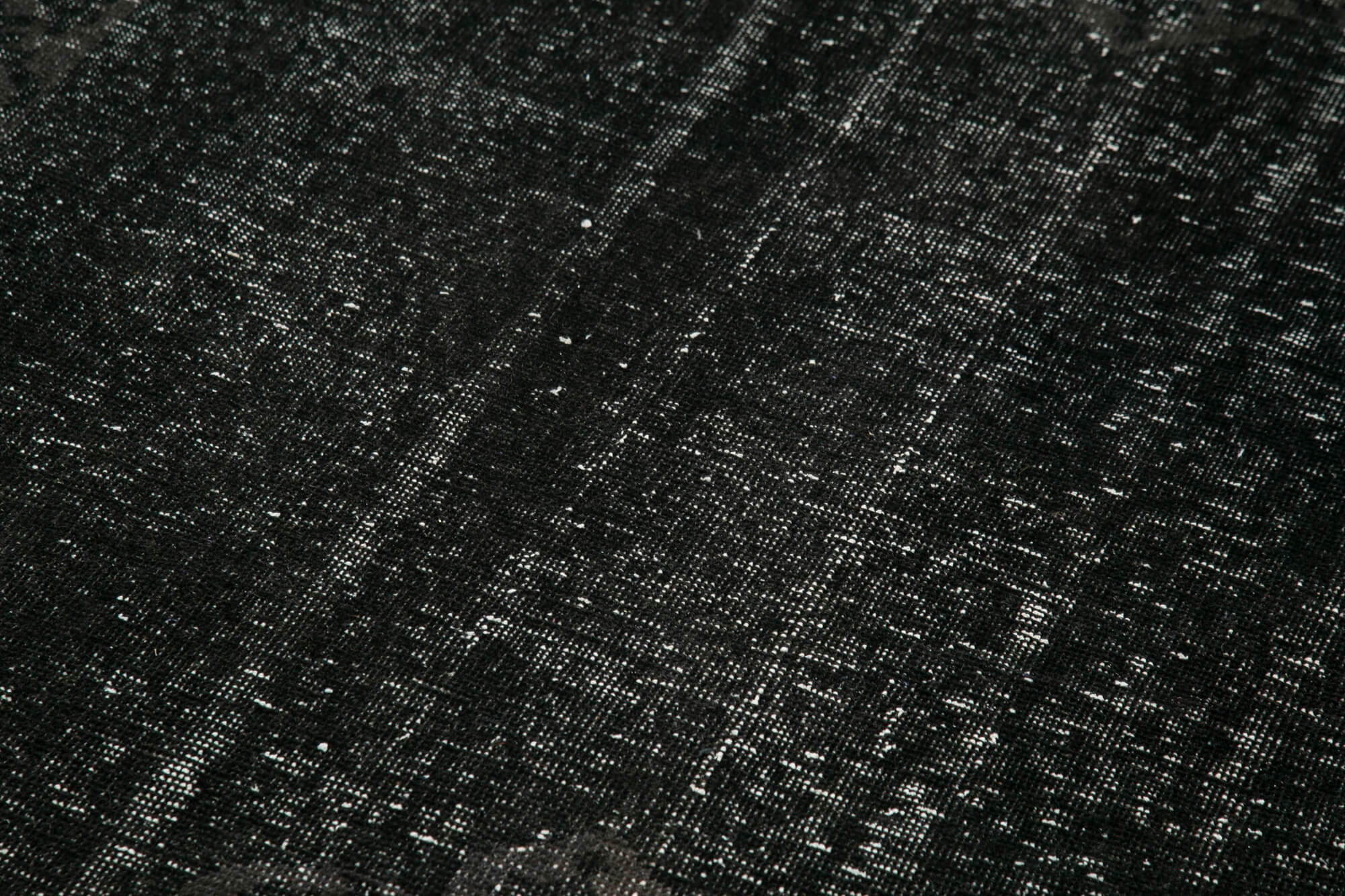 Handmade Vintage Area Rug – Black Cotton Wool Blend Carpet 4'8" x 11'8"