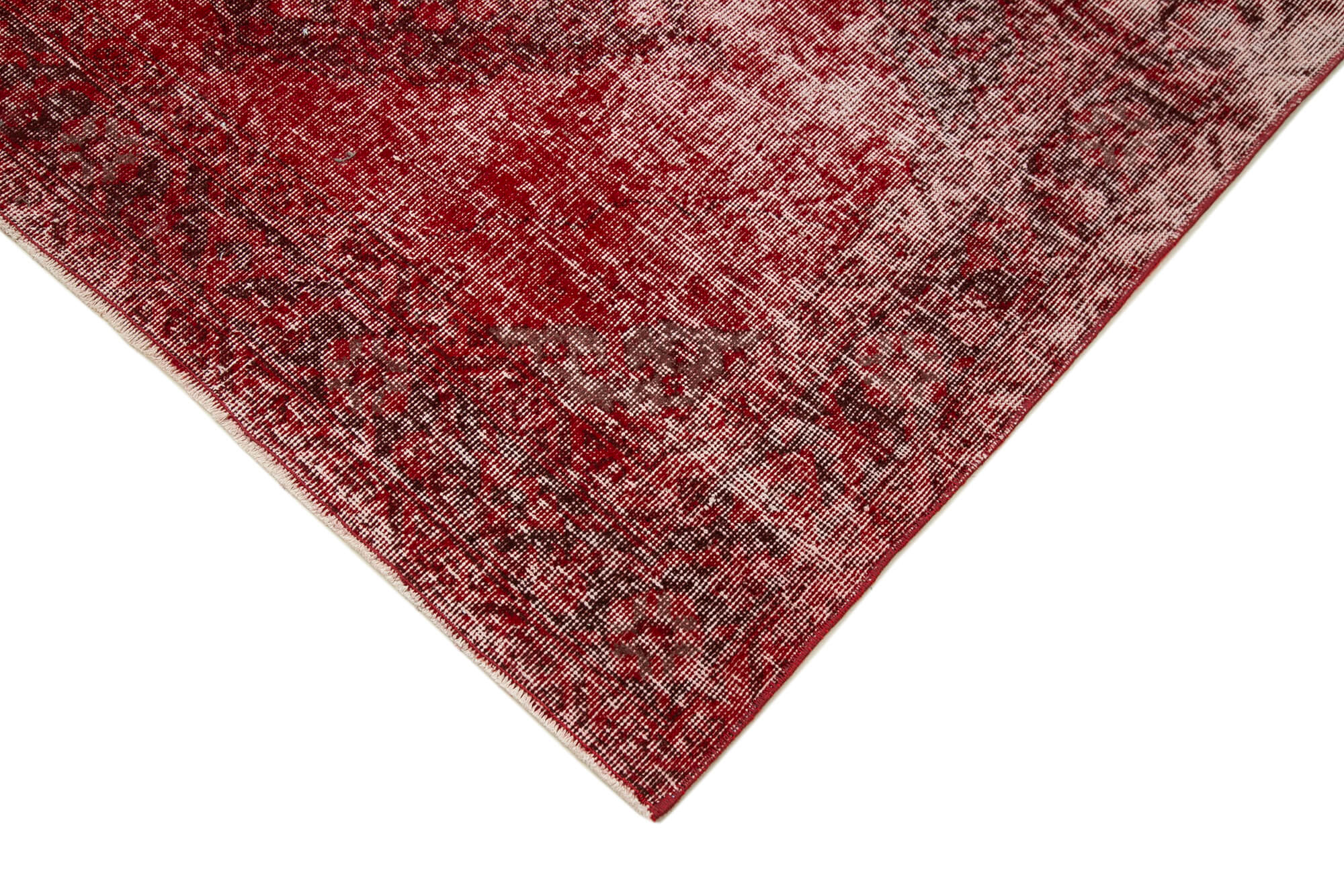Handmade Wool Area Rug | Traditional Hand Knotted Vintage Cotton Rug 4'9''x12'7'' Red Bohemian