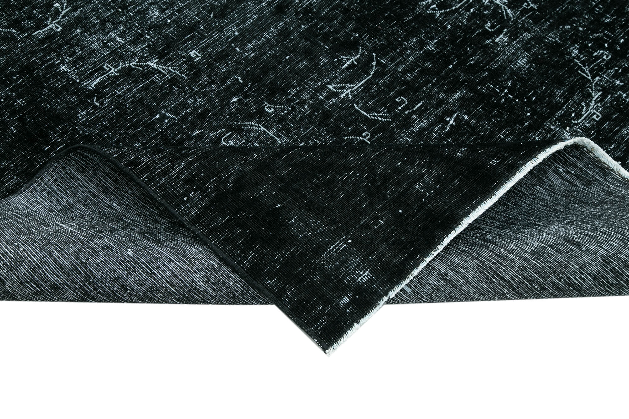Handmade Area Rug – Persian Black Cotton Wool Vintage Hand Knotted Carpet 9x12