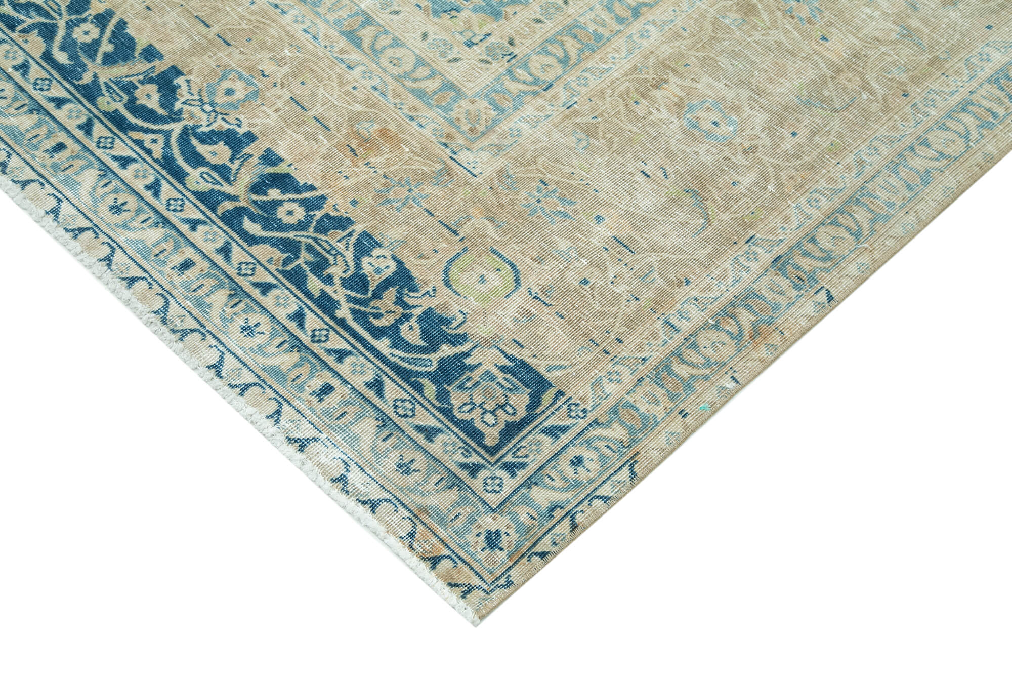Handmade Wool Area Rug - Persian Classic Cotton Wool Blend, Neutral Beige 8'10''x11'10''