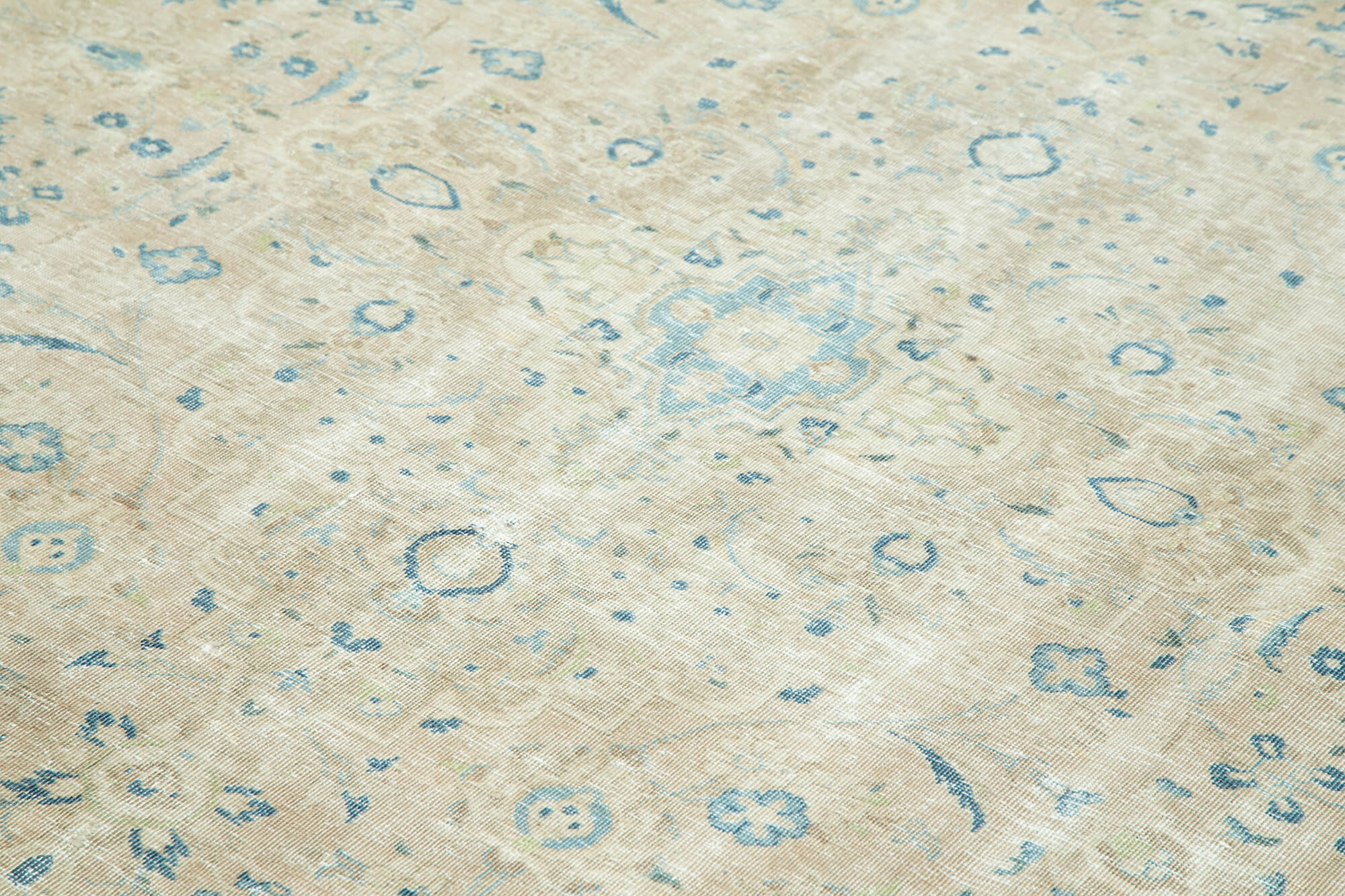 Handmade Wool Area Rug - Persian Classic Cotton Wool Blend, Neutral Beige 8'10''x11'10''