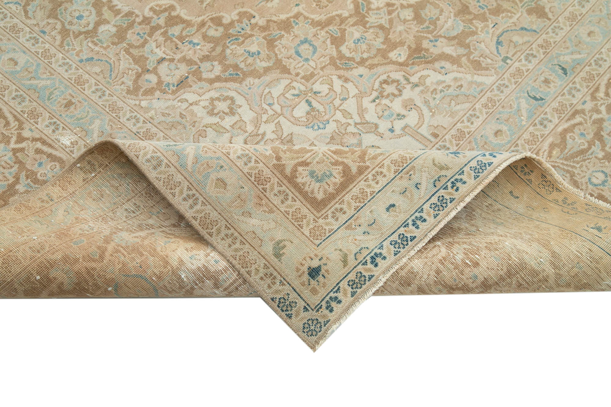 Handmade Wool Area Rug – Persian Classic Cotton Rug, Beige Floor Covering 9'10''x13'