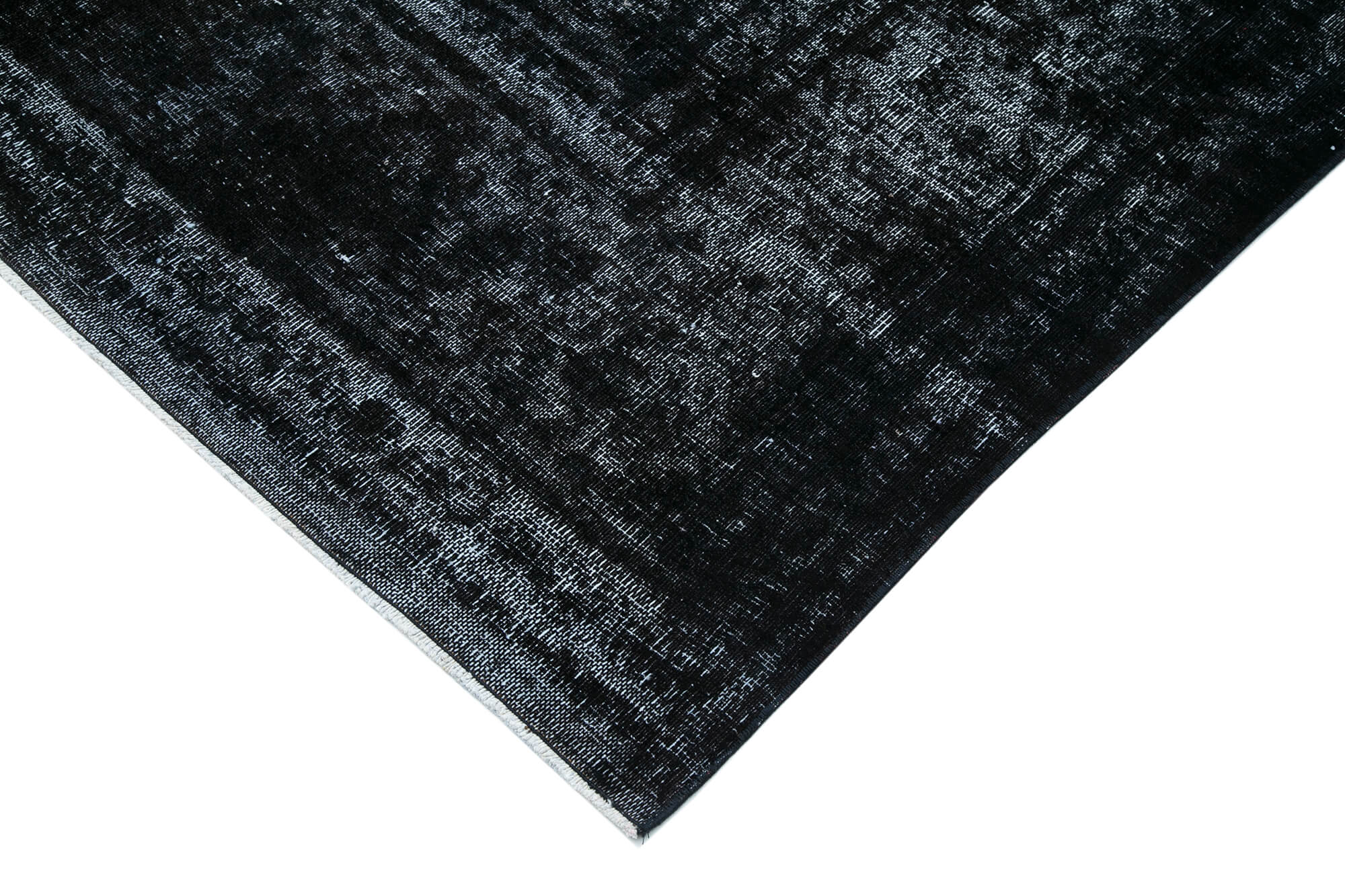 Handmade Wool Area Rug | Vintage Handwoven Carpet – Black Cotton Wool Rug 9'7''x12'8''