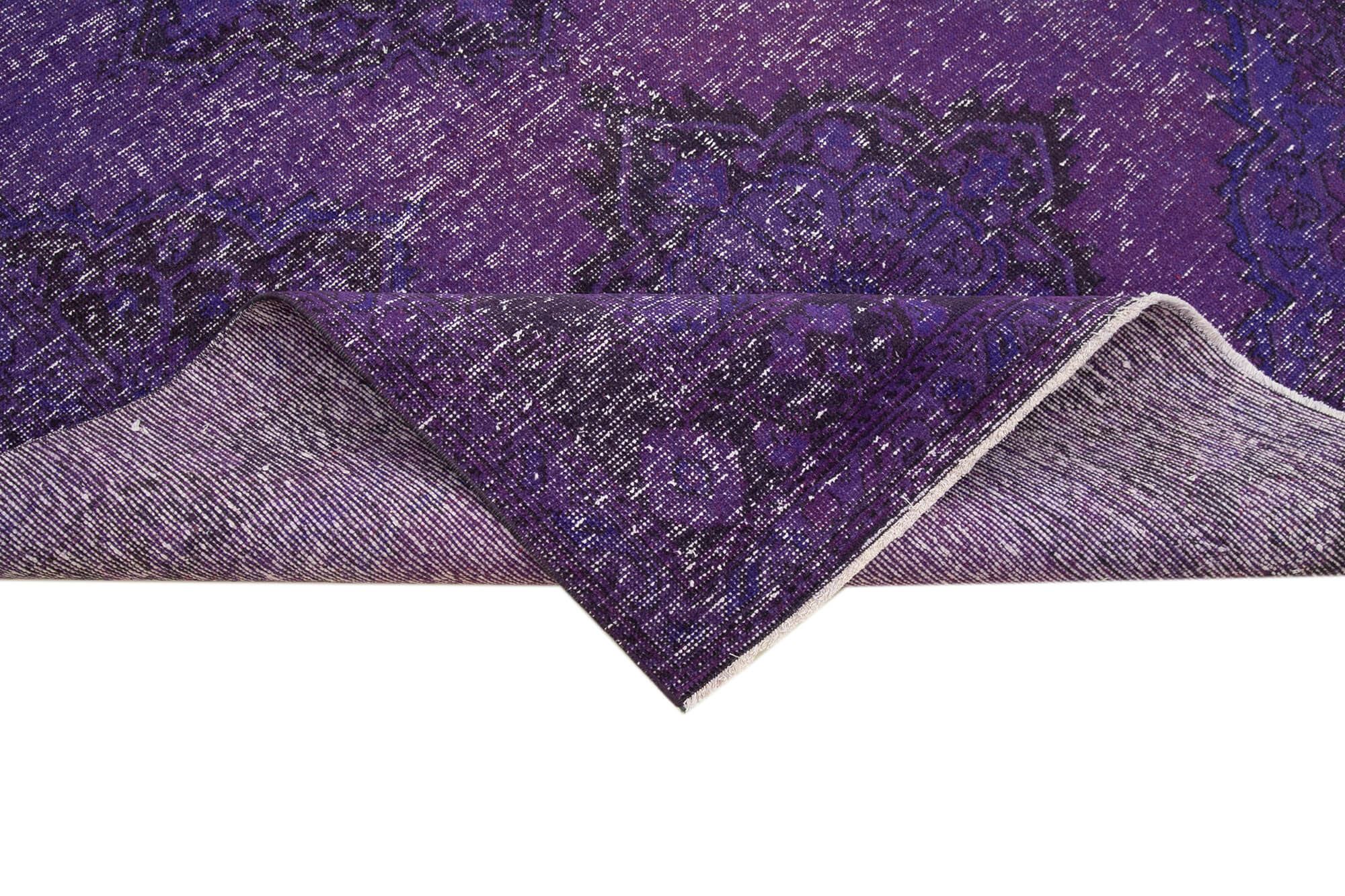 Handmade Wool Area Rug - Zile Purple Vintage Cotton Rug 4'9'' x 12'2'' | Agacan