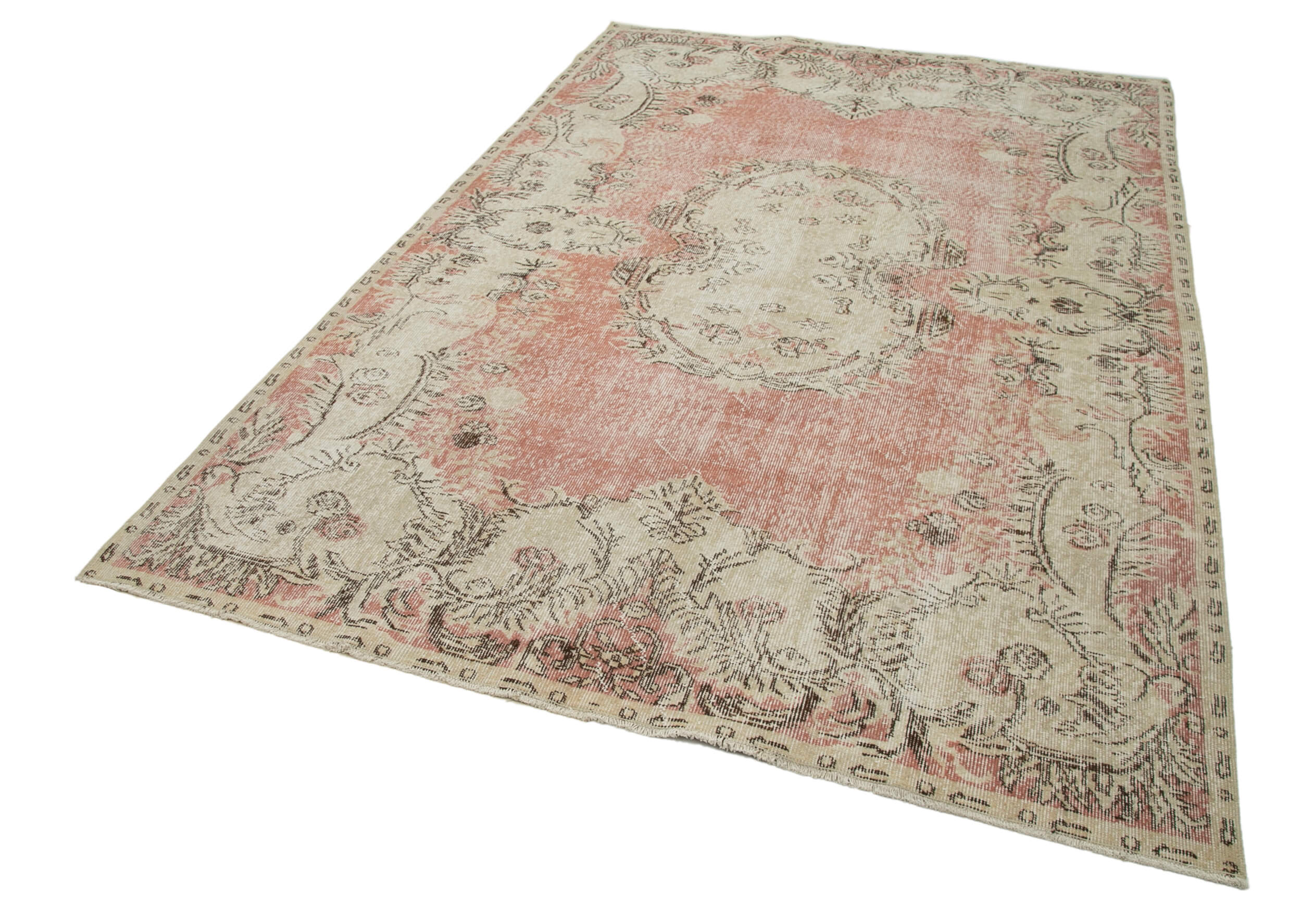 Vintage Cotton Wool Rug - Handmade Area Rug 5'11'' x 9'4'' | Turkish Wool Carpet