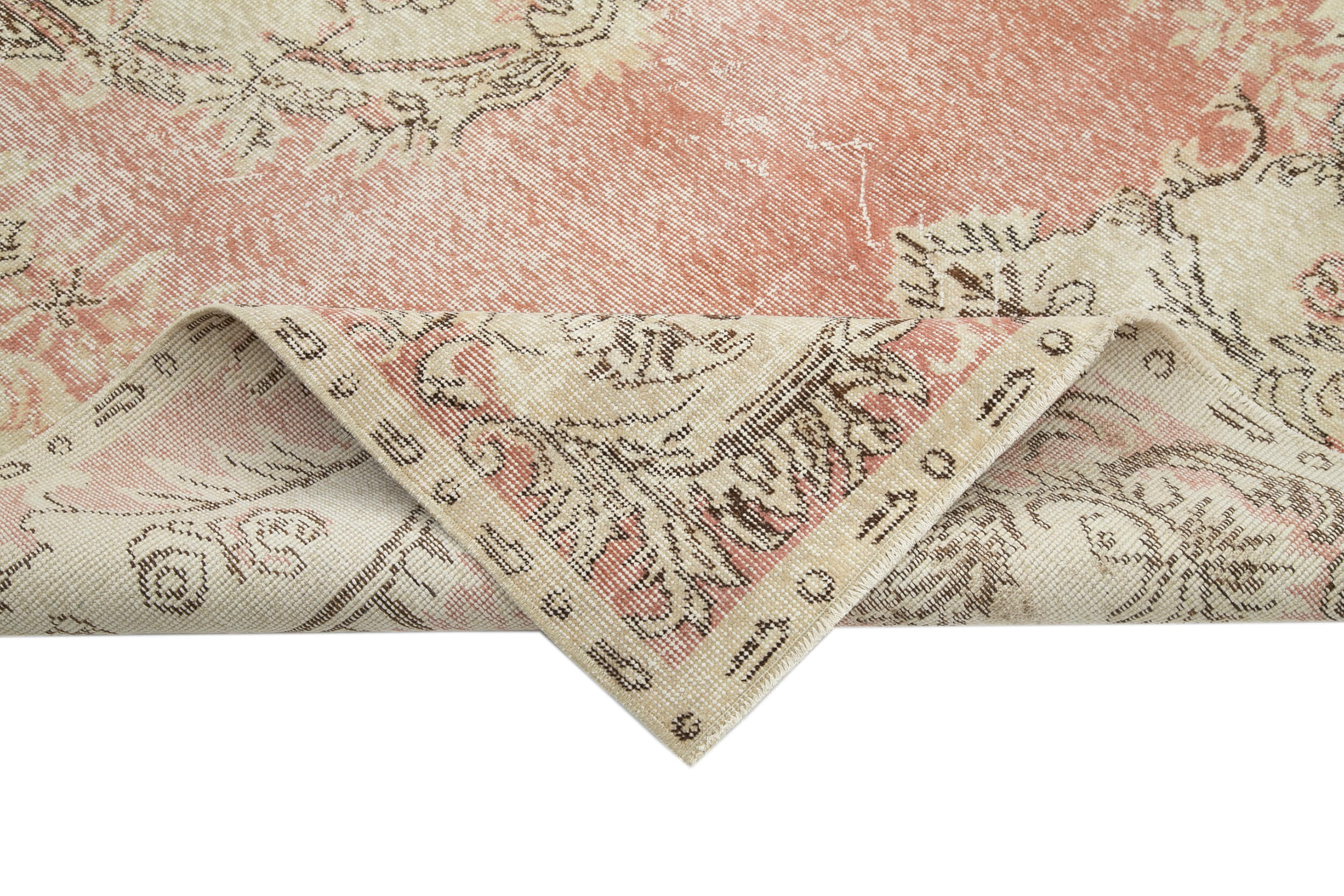 Vintage Cotton Wool Rug - Handmade Area Rug 5'11'' x 9'4'' | Turkish Wool Carpet