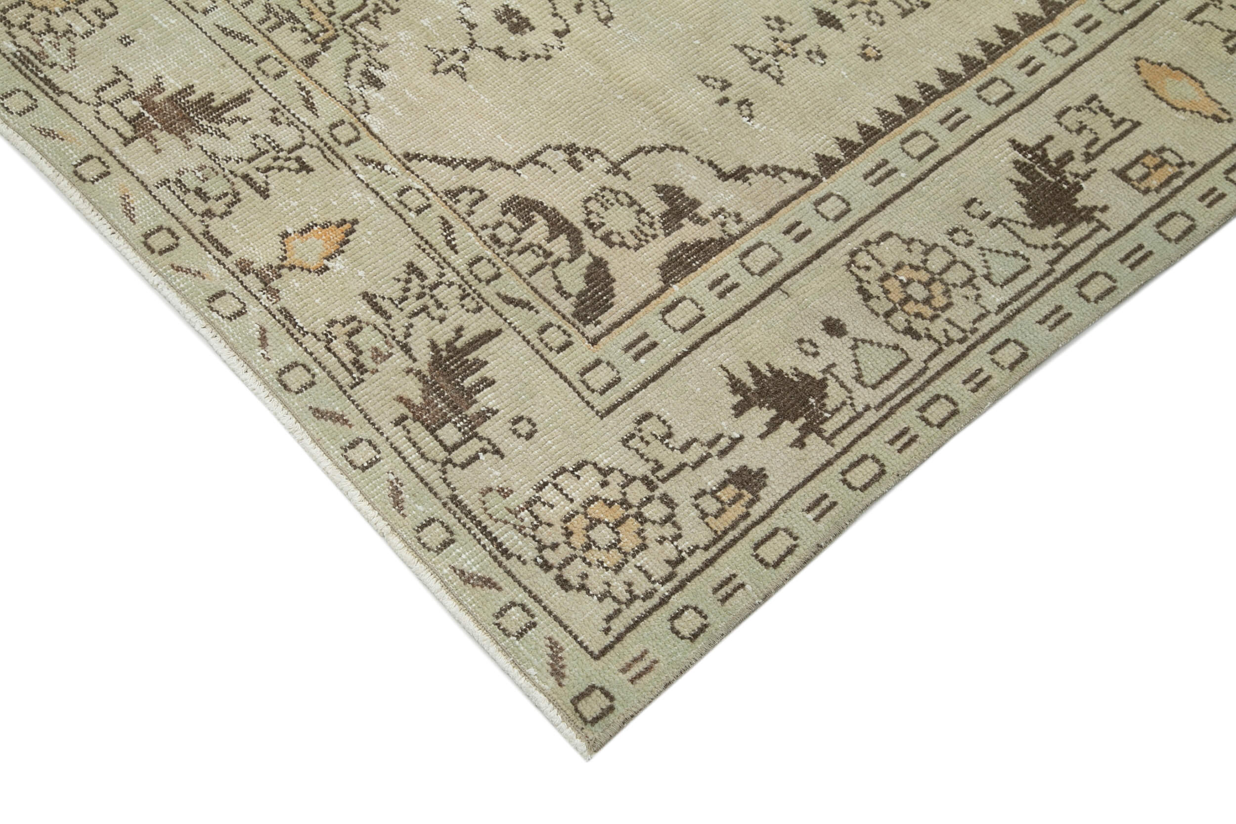 Handmade Wool Area Rug – Vintage Cotton Rug, Turkish Wool Rug, Beige Area Carpet 6'2''x9'5''