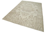 Handmade Wool Area Rug – Vintage Cotton Rug 6'3''x10'1'' Beige Classic Carpet