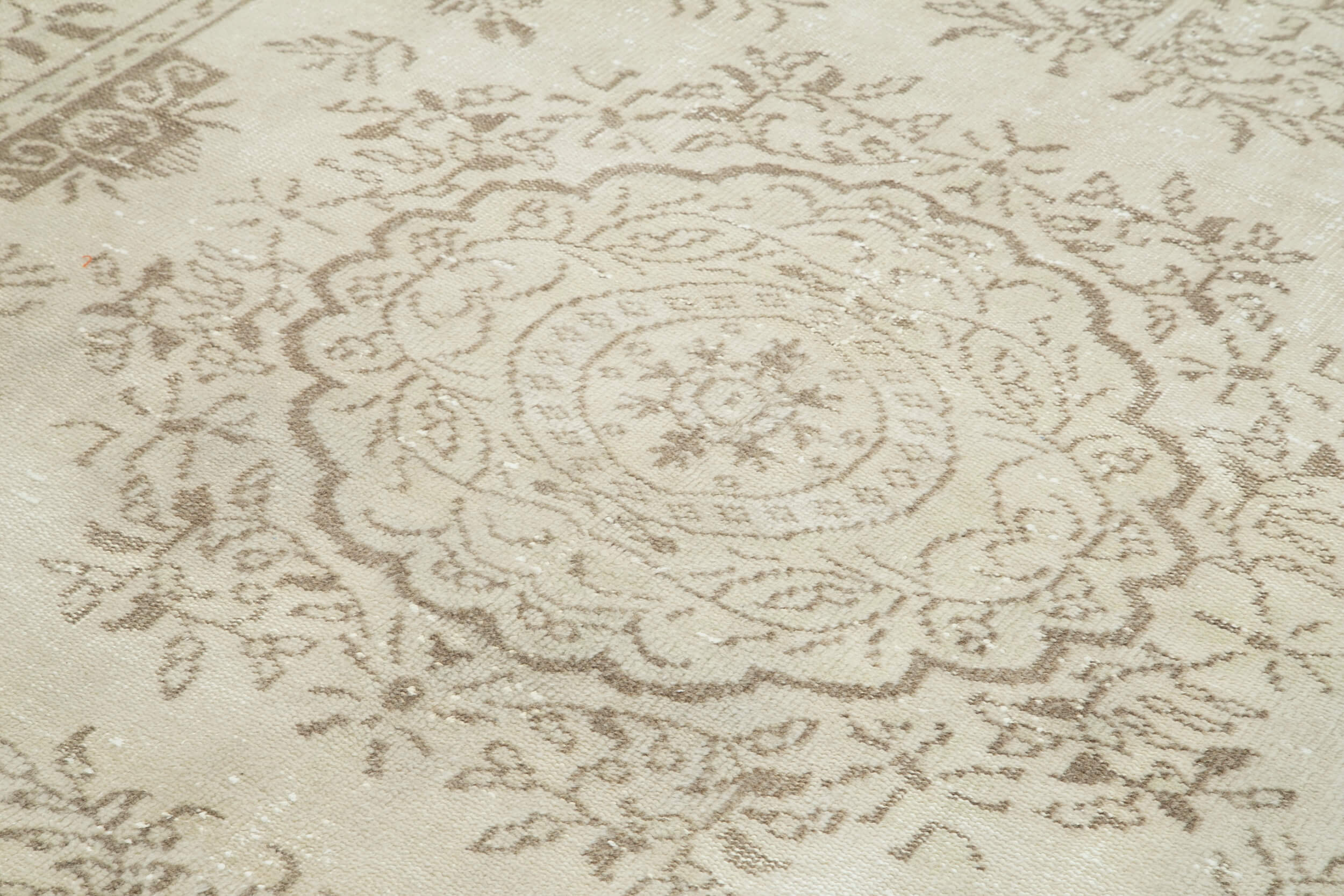 Handmade Wool Area Rug – Vintage Cotton Rug 6'3''x10'1'' Beige Classic Carpet