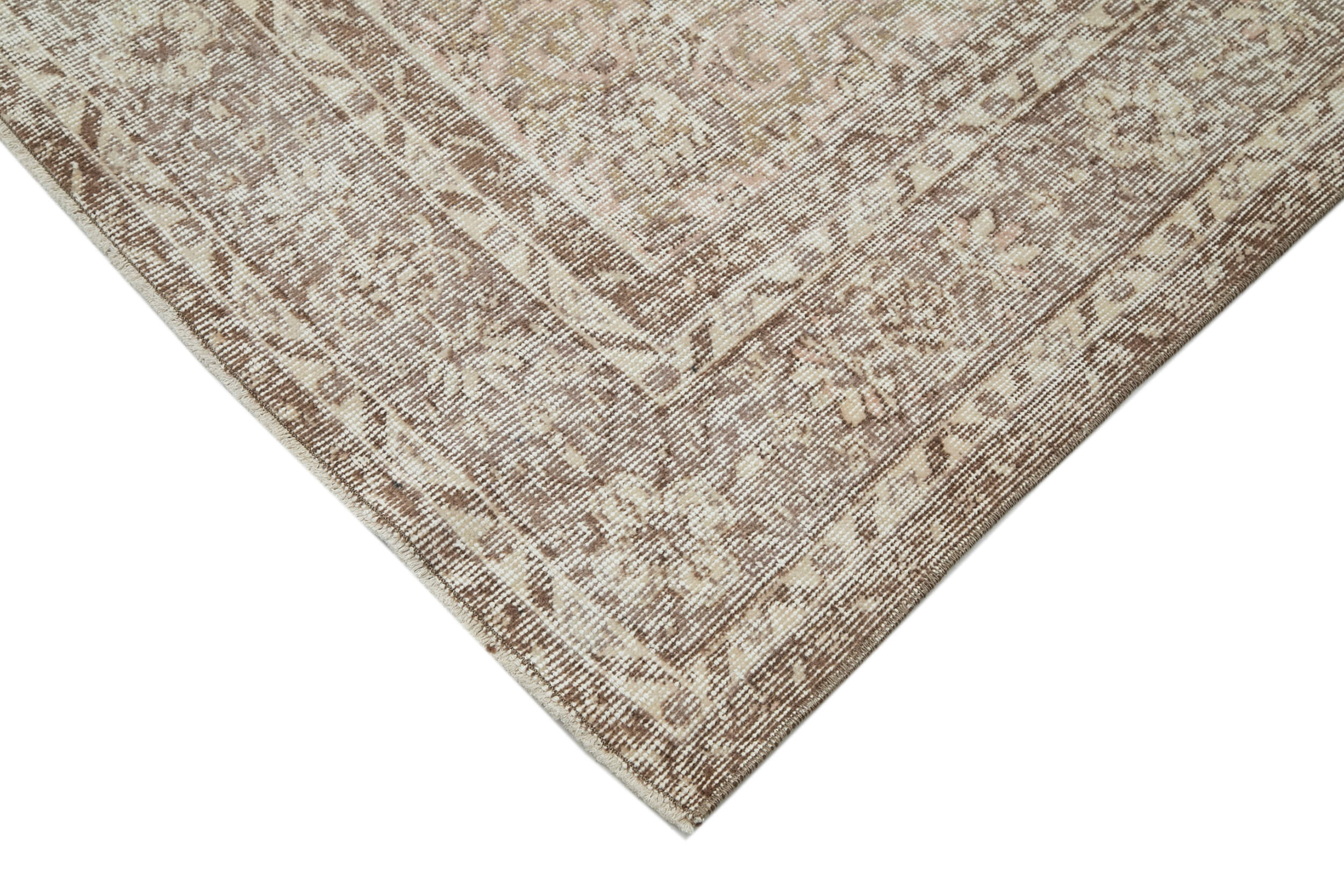 Handmade Wool Area Rug – Vintage Cotton Rug 6'6''x9'10'' Beige Classic Carpet