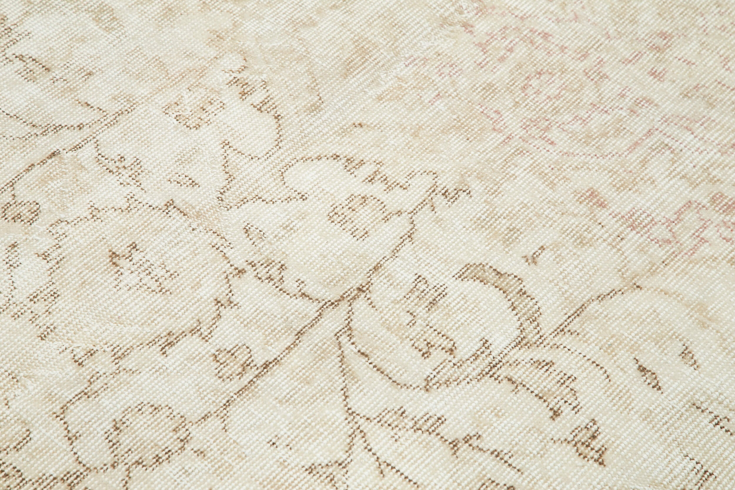 Handmade Wool Area Rug – Vintage Cotton Rug 6'4'' x 9'11'' | Neutral Beige Classic Carpet