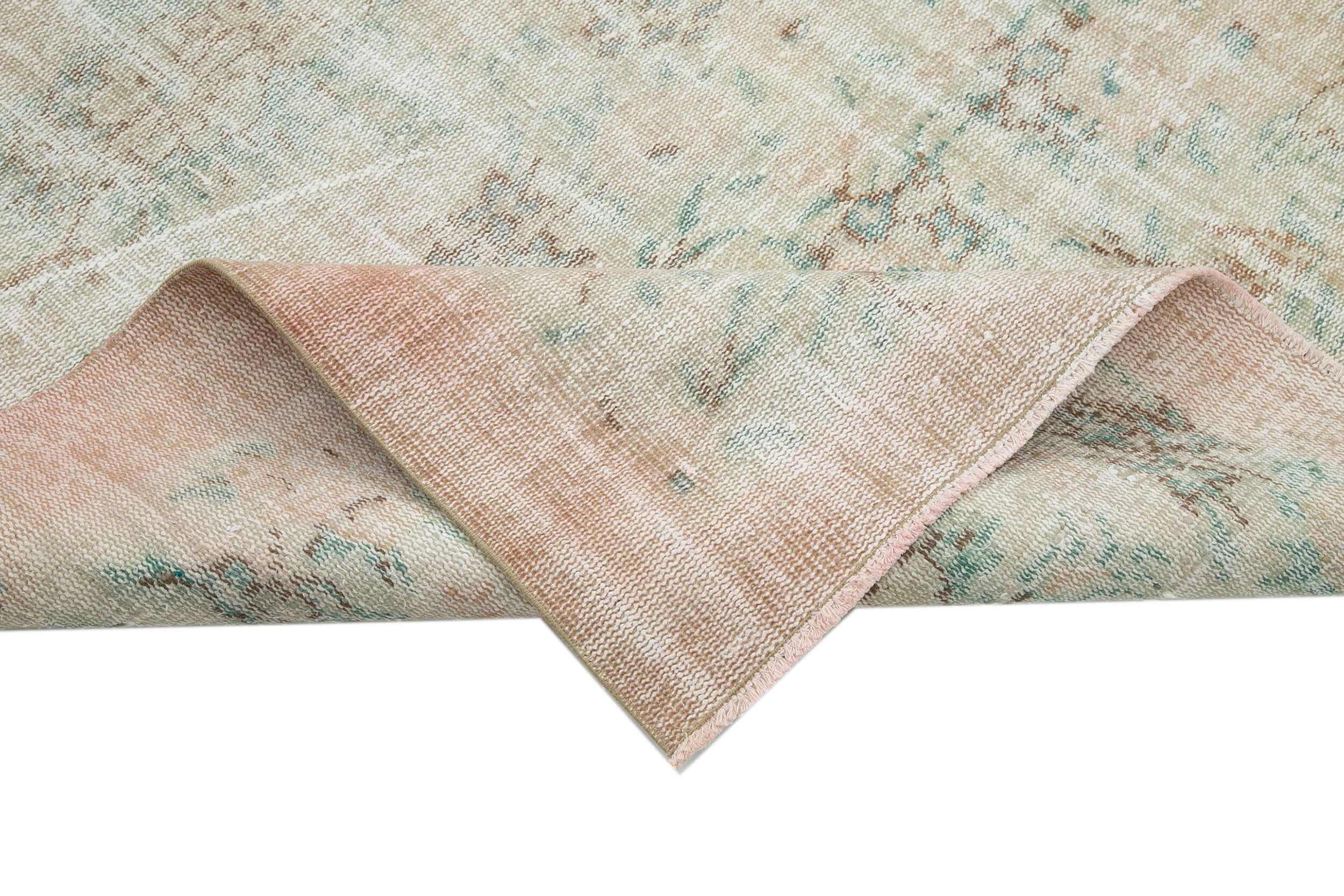Handmade Wool Area Rug - Vintage Cotton Rug Beige 5'9''x9'2'' Classic Floor Covering
