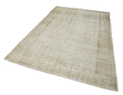Handmade Wool Area Rug - Vintage Cotton Rug 5'11''x9'3'' Beige Wool Carpet