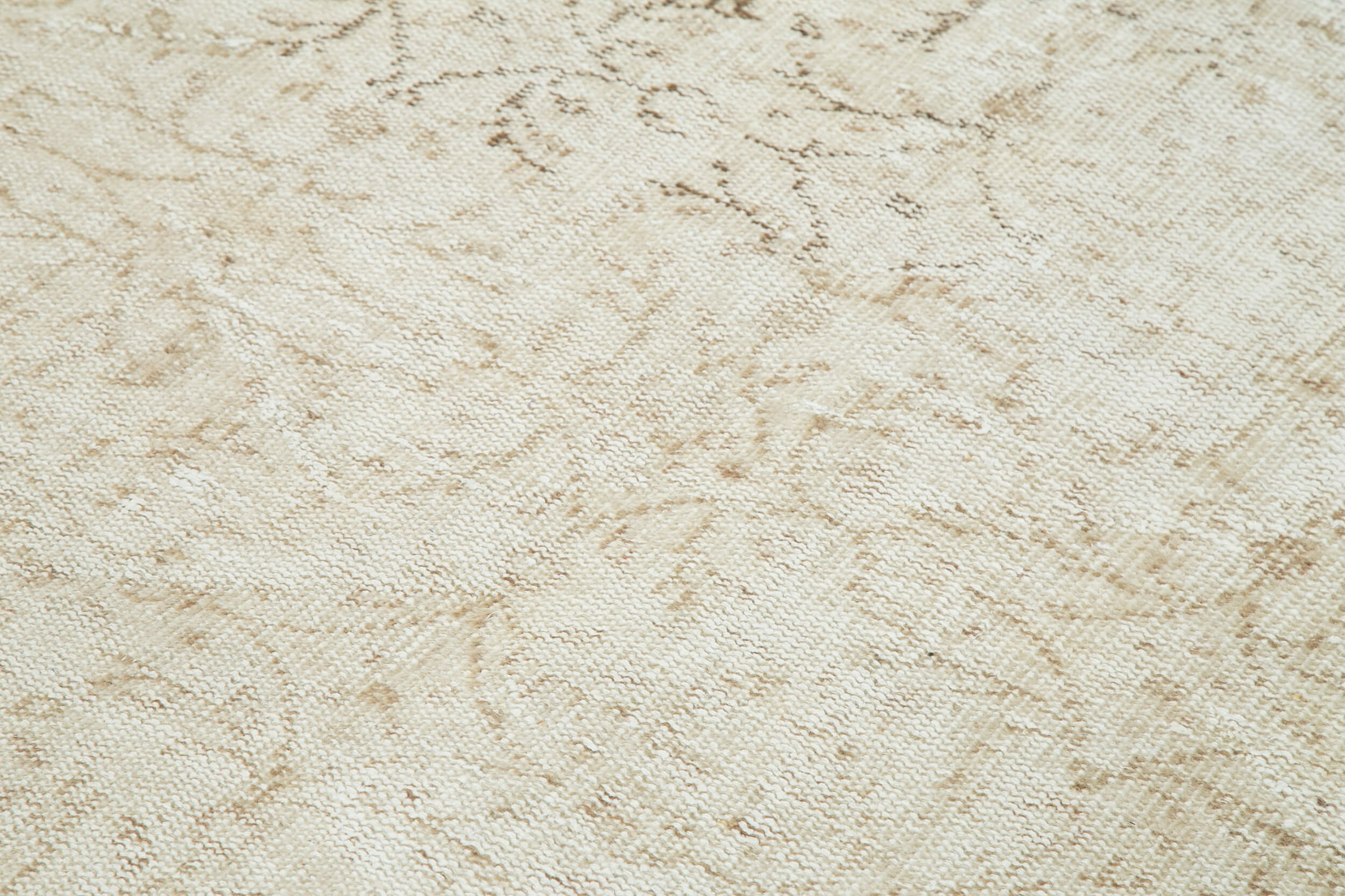 Handmade Wool Area Rug - Vintage Cotton Rug 5'11''x9'3'' Beige Wool Carpet